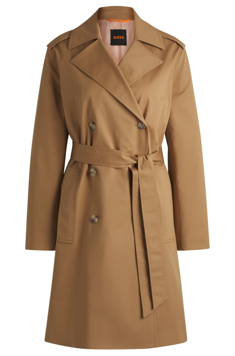 WATER-REPELLENT TRENCH COAT IN STRETCH-COTTON GABARDINE 1