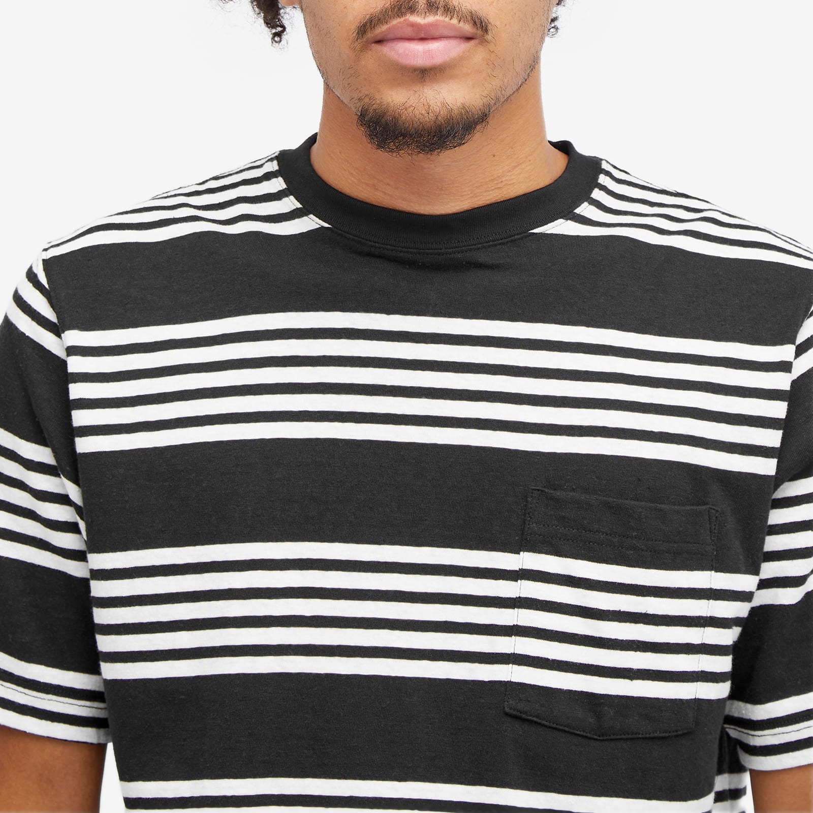 Beams Plus Nep Stripe Pocket T-Shirt - 5