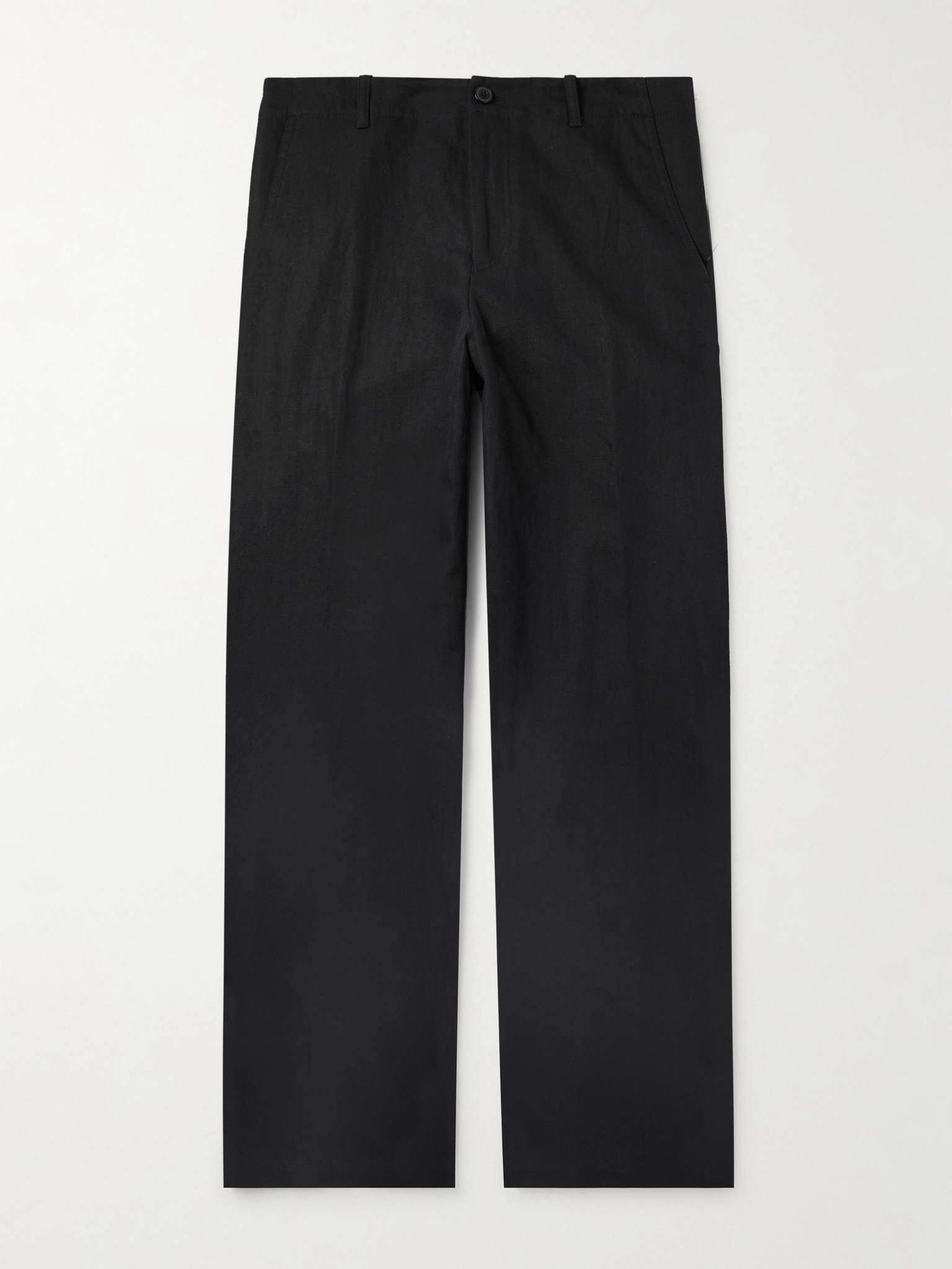 Straight-Leg Cotton and Linen-Blend Gabardine Chinos - 1