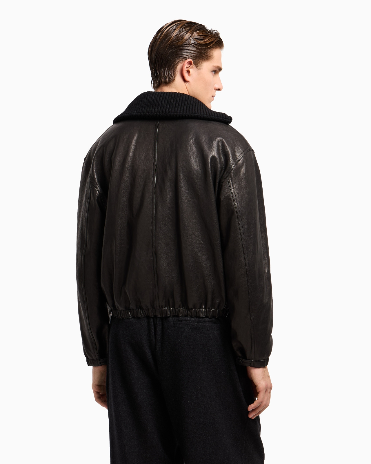 NAPPA LEATHER BOMBER JACKET WITH WOOL COLLAR - 3