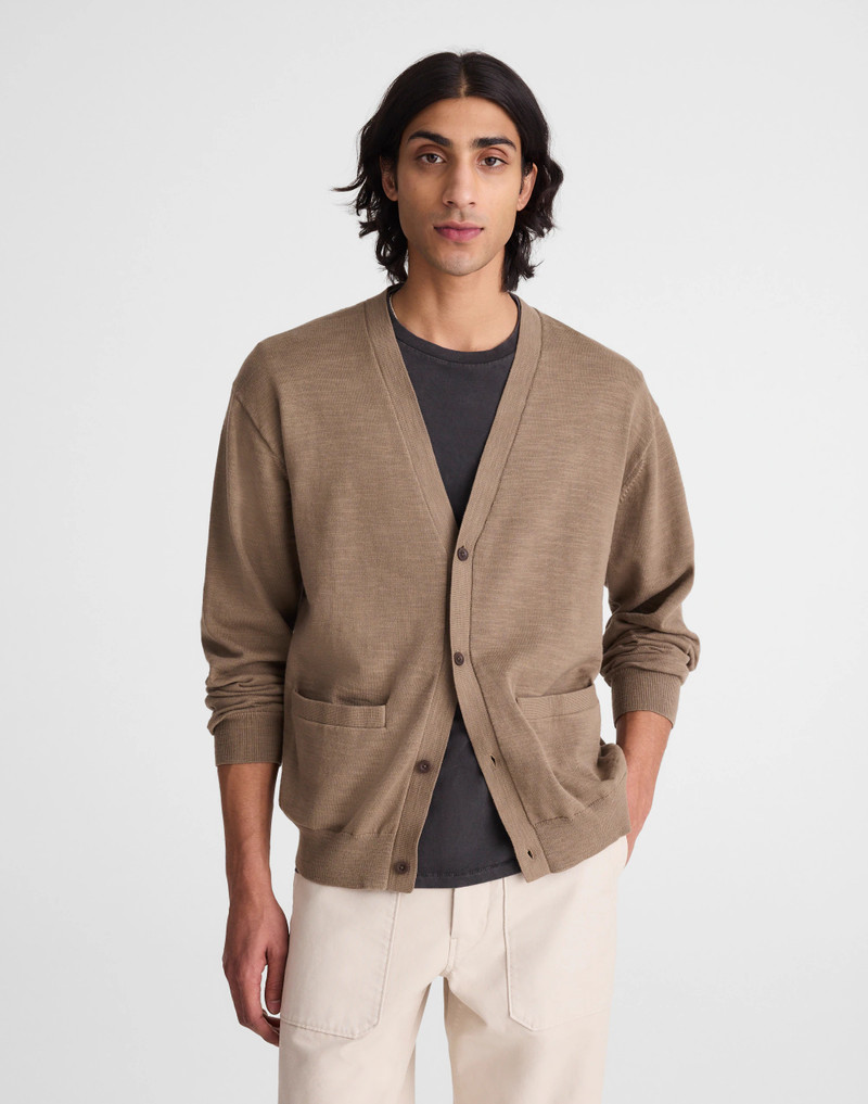 V-Neck Cardigan in Slub-Knit Cotton 2