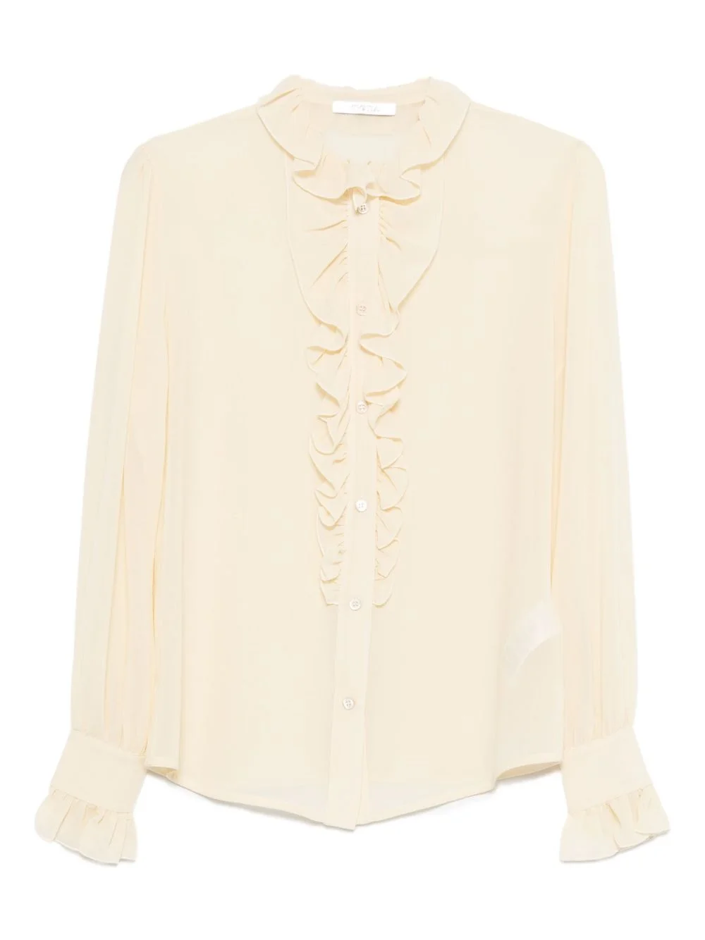 ruffled silk blouse - 1