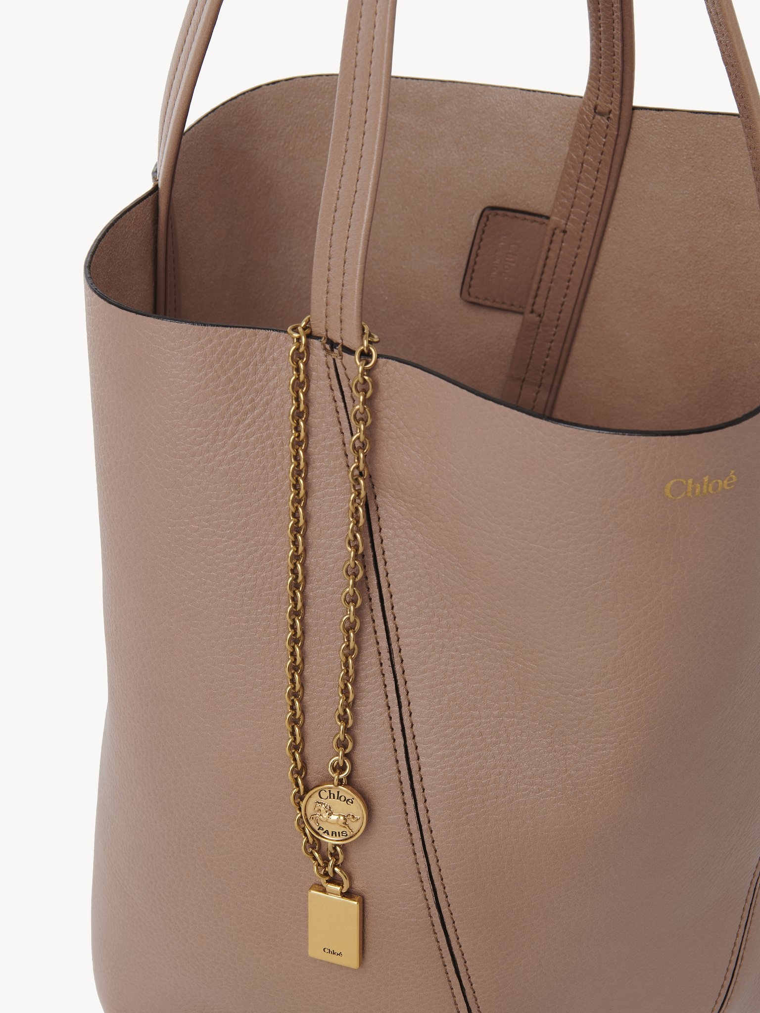 CHLOÉ SPIN TOTE BAG IN GRAINED LEATHER - 6