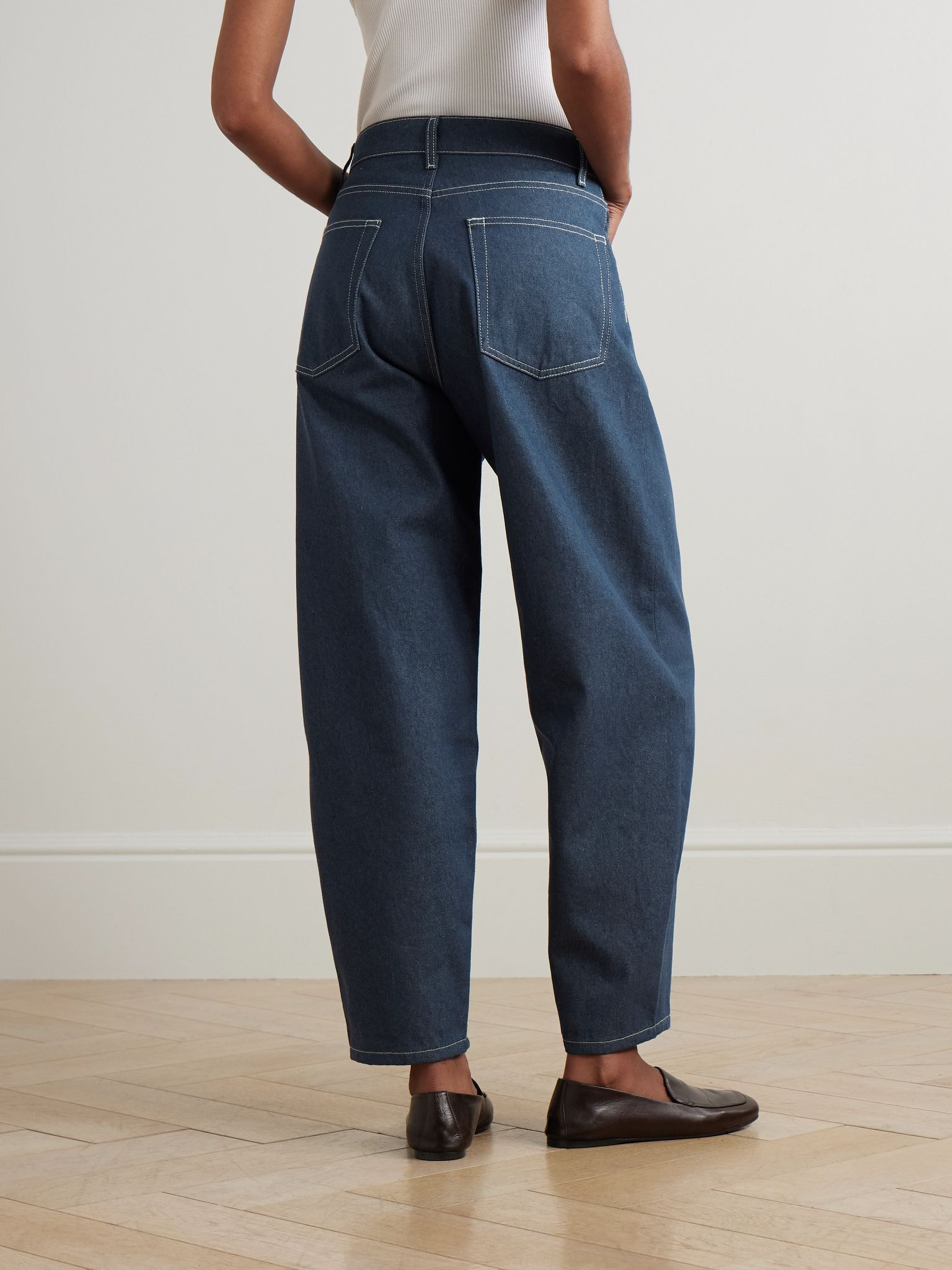High-rise barrel-leg jeans Indigo - 4
