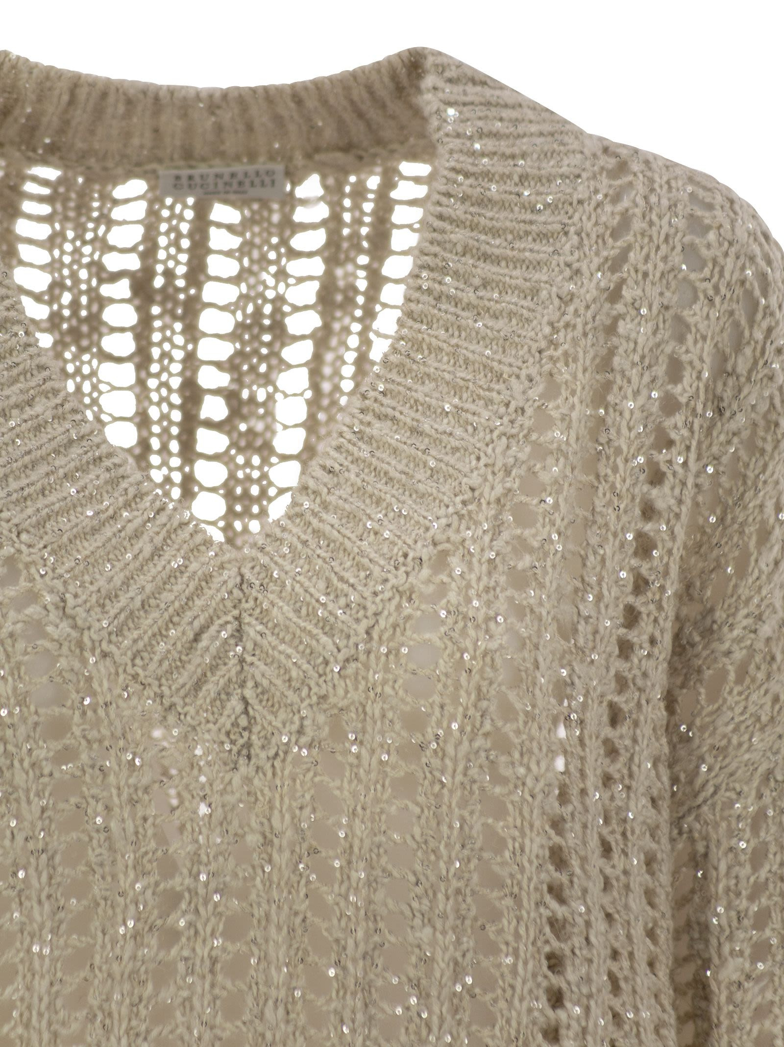 Brunello Cucinelli Women Silk And Linen V-Neck Sweater - 4