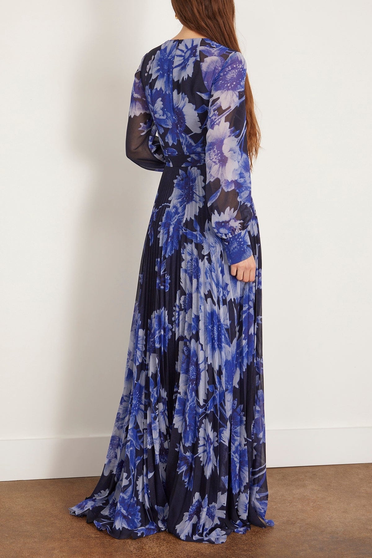 Long Sleeve Gown in Troubridge Floral Indigo - 4