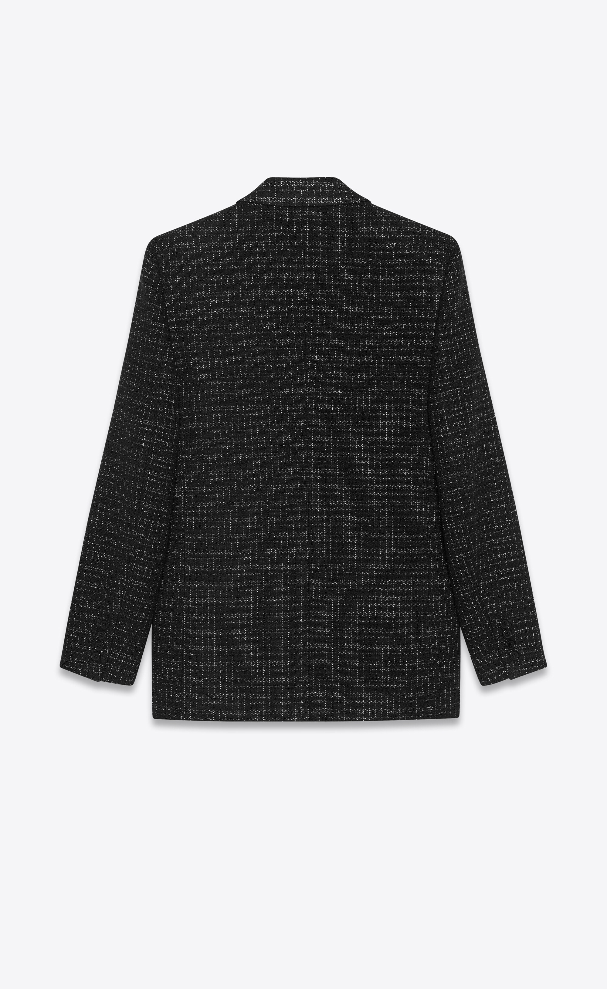 jacket in lamé grid wool tweed - 2