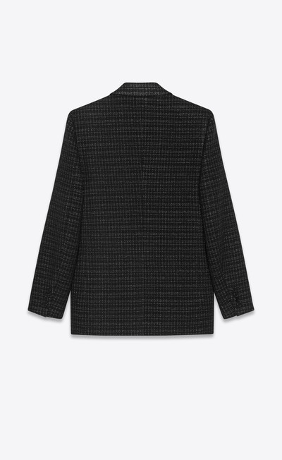 SAINT LAURENT jacket in lamé grid wool tweed outlook