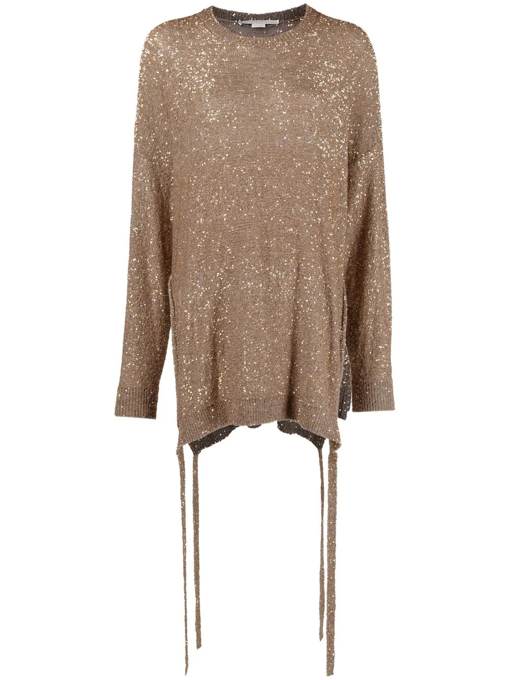 sequinned side-tie jumper - 1