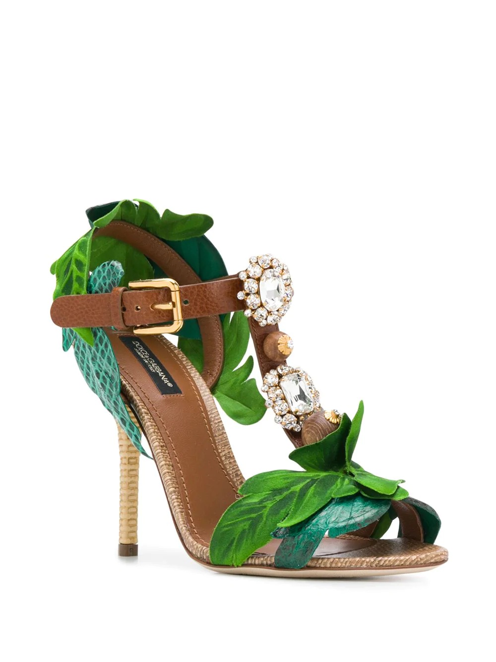 Keira leaf appliqué bejewelled sandals - 2