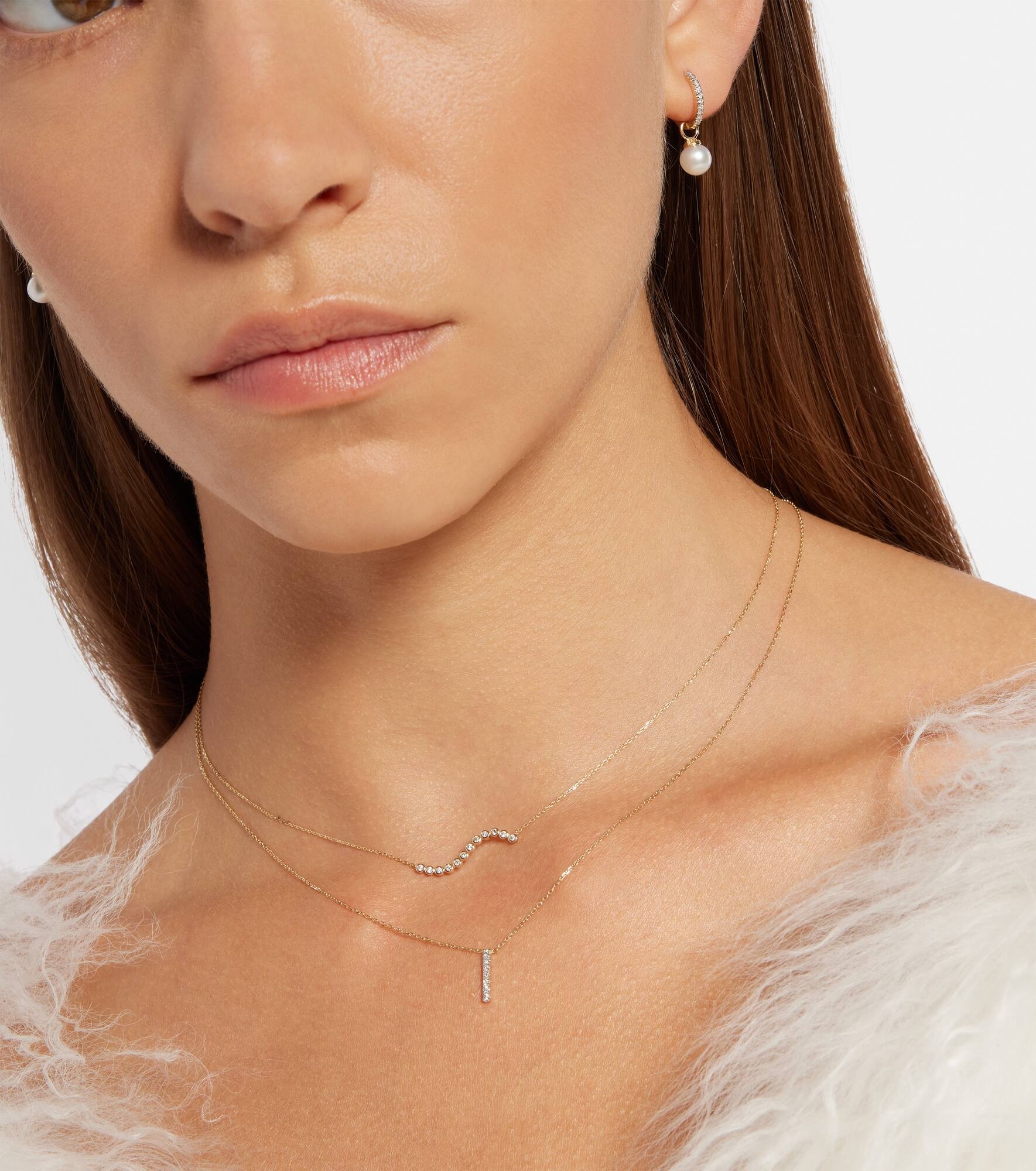 14kt gold La Barre necklace with diamonds - 5