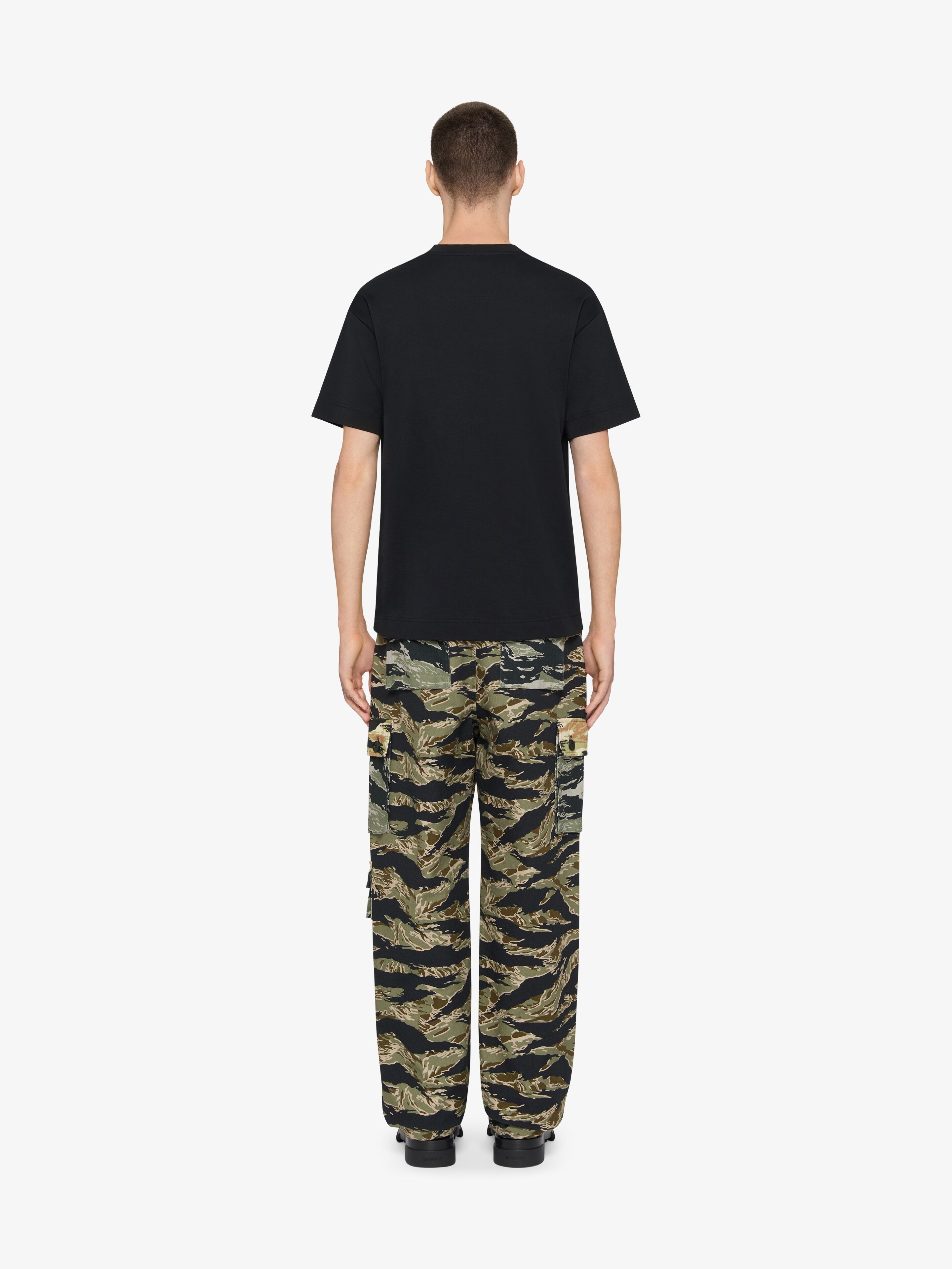 CARGO PANTS IN COTTON WITH CAMO PRINT - 3