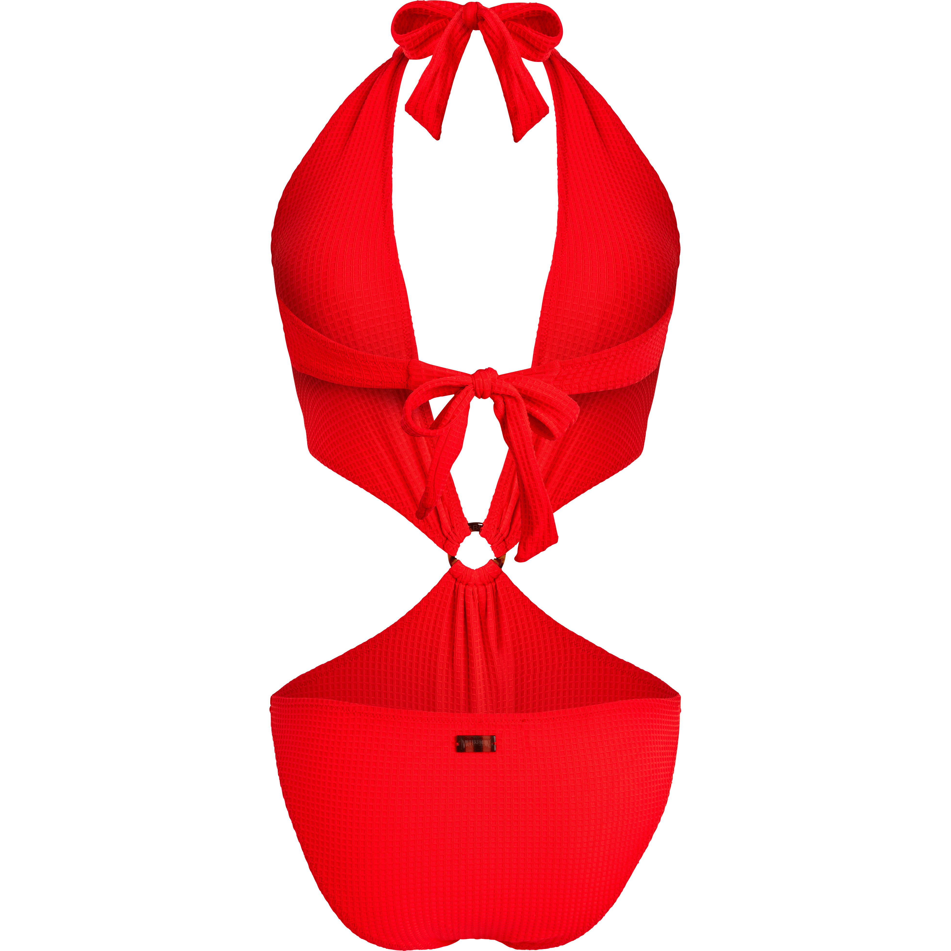 Women Trikini One-piece Swimsuit Jacquard Vichy - 2