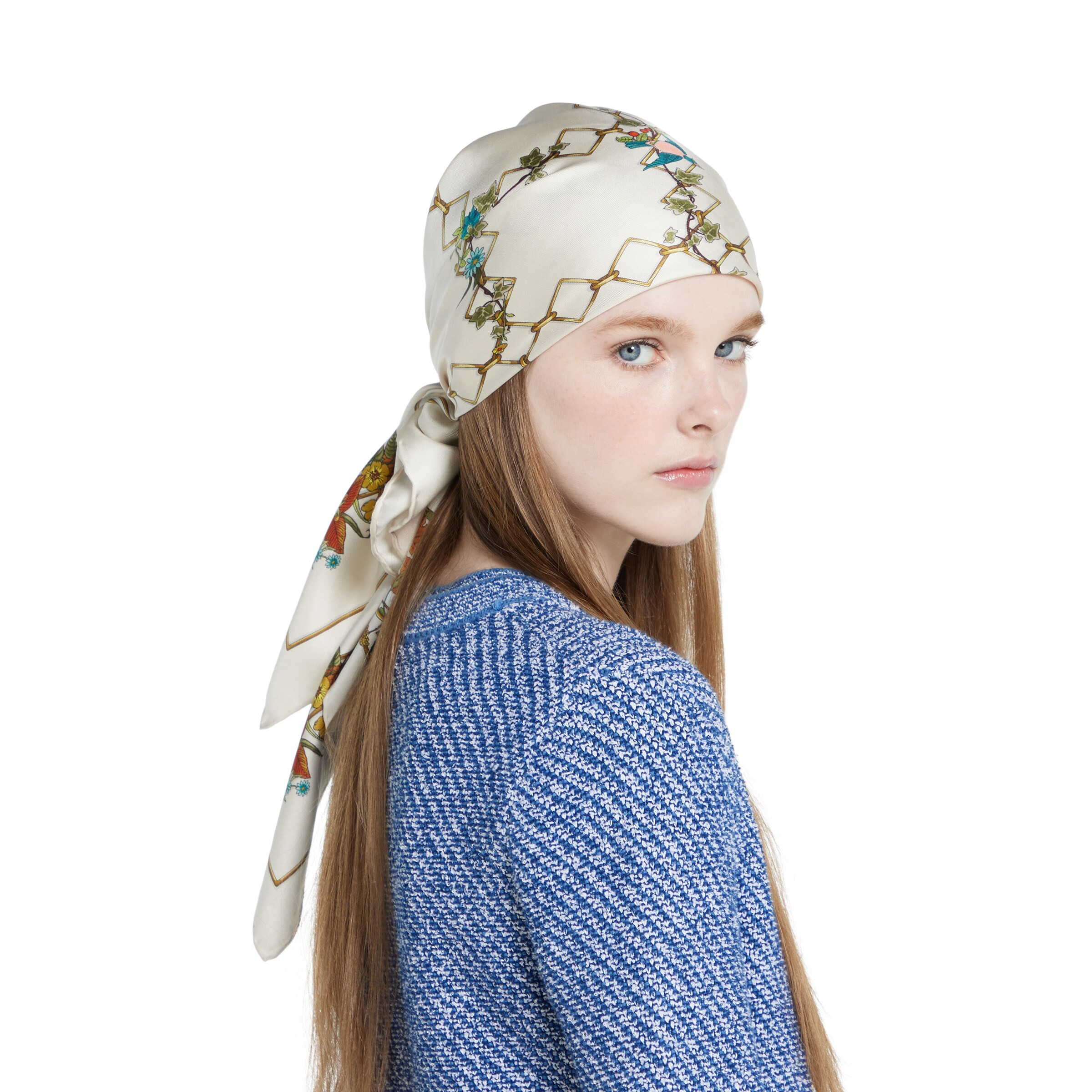 Animal and floral print silk carré - 3