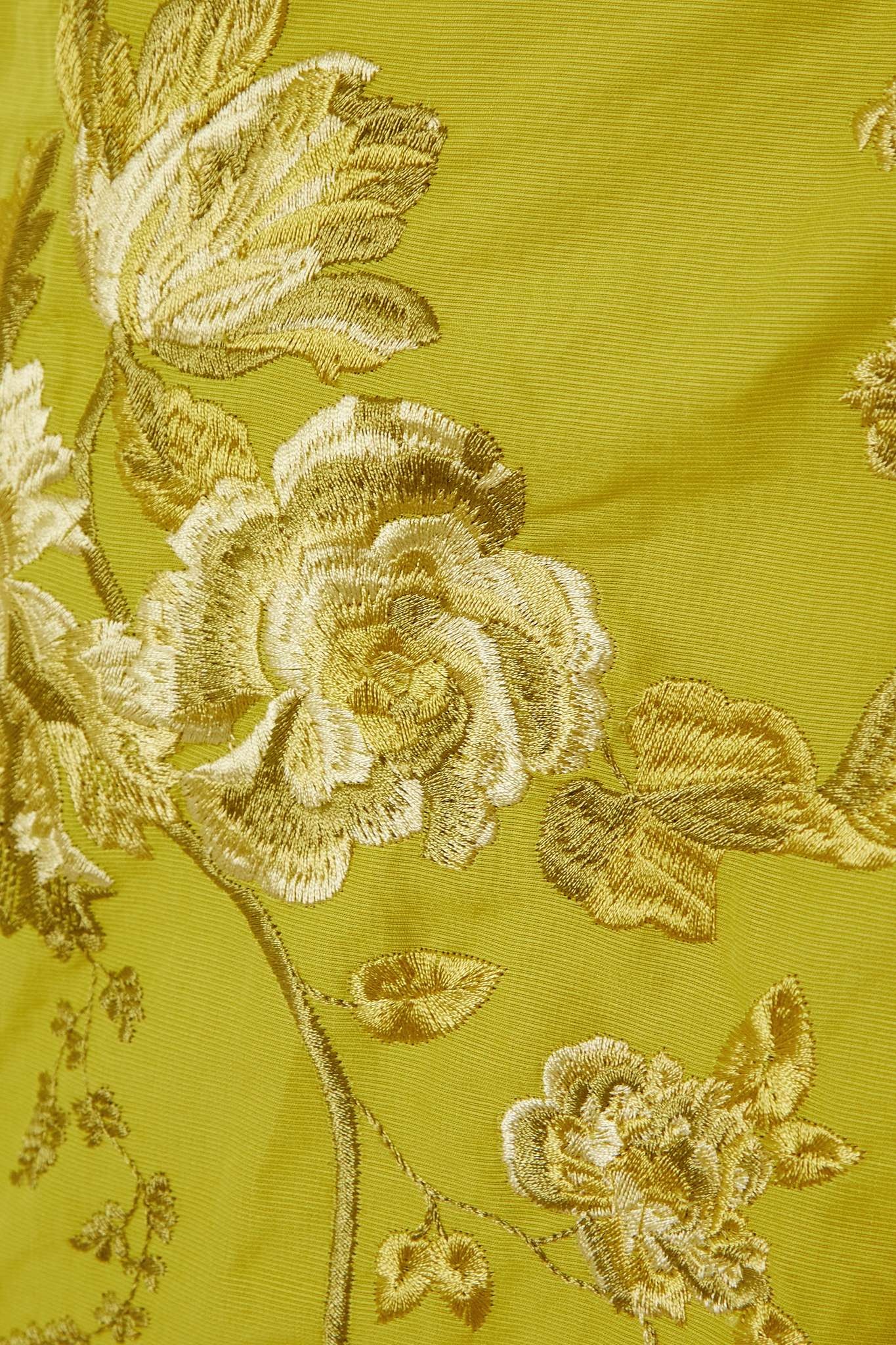Evora draped taffeta and embroidered cotton-faille dress - 4