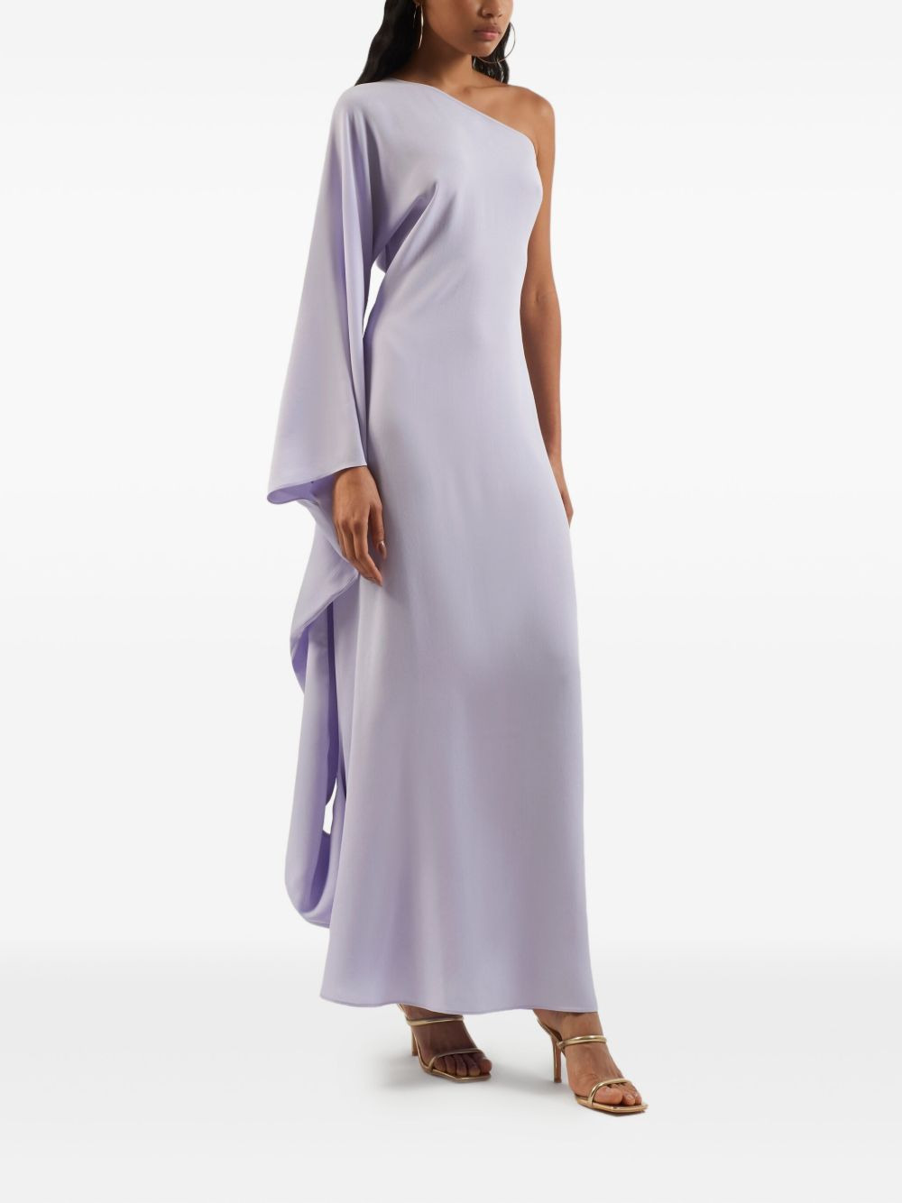 one-shoulder draped maxi dress - 3