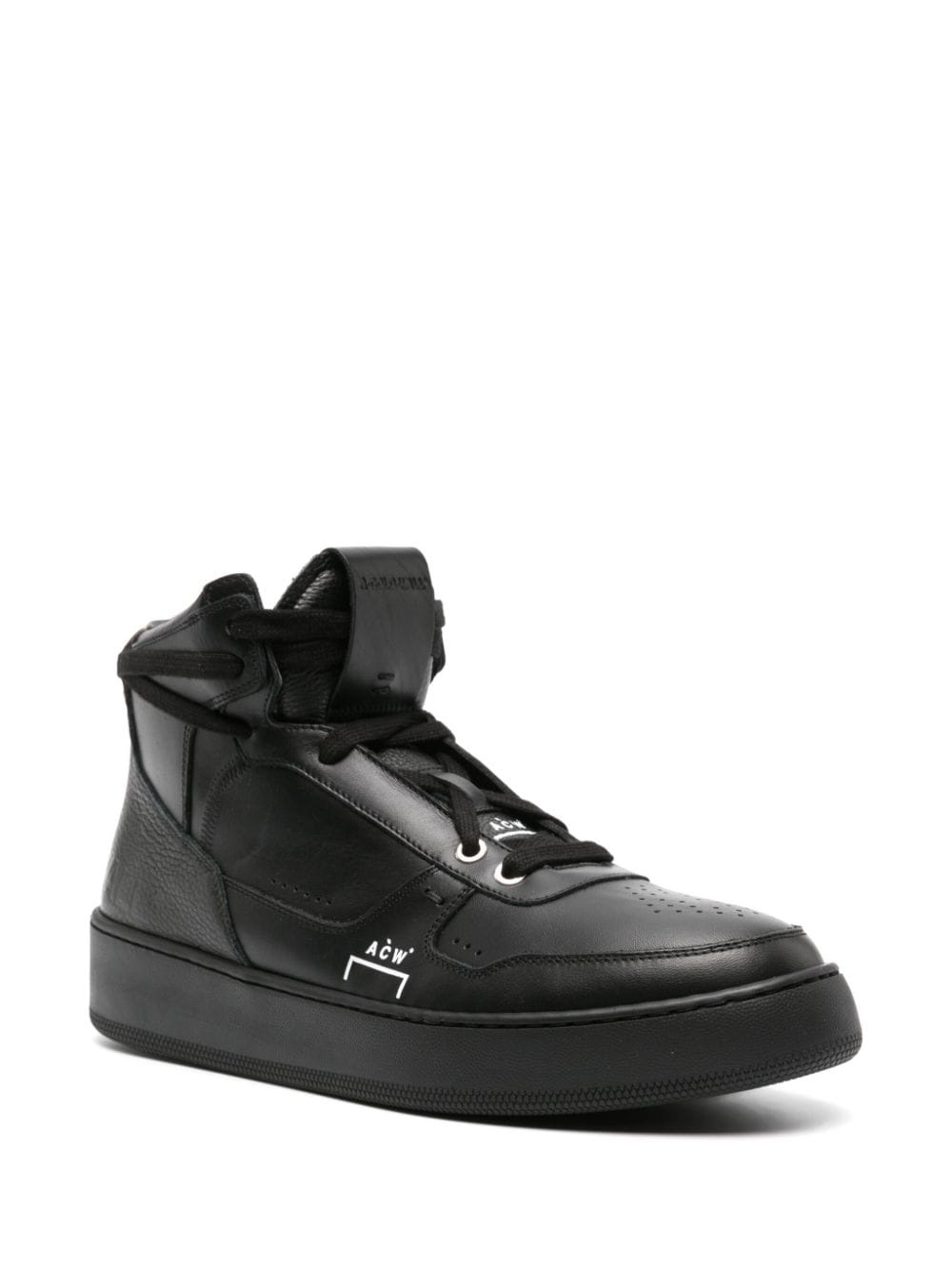 logo-print leather high-top sneakers - 2