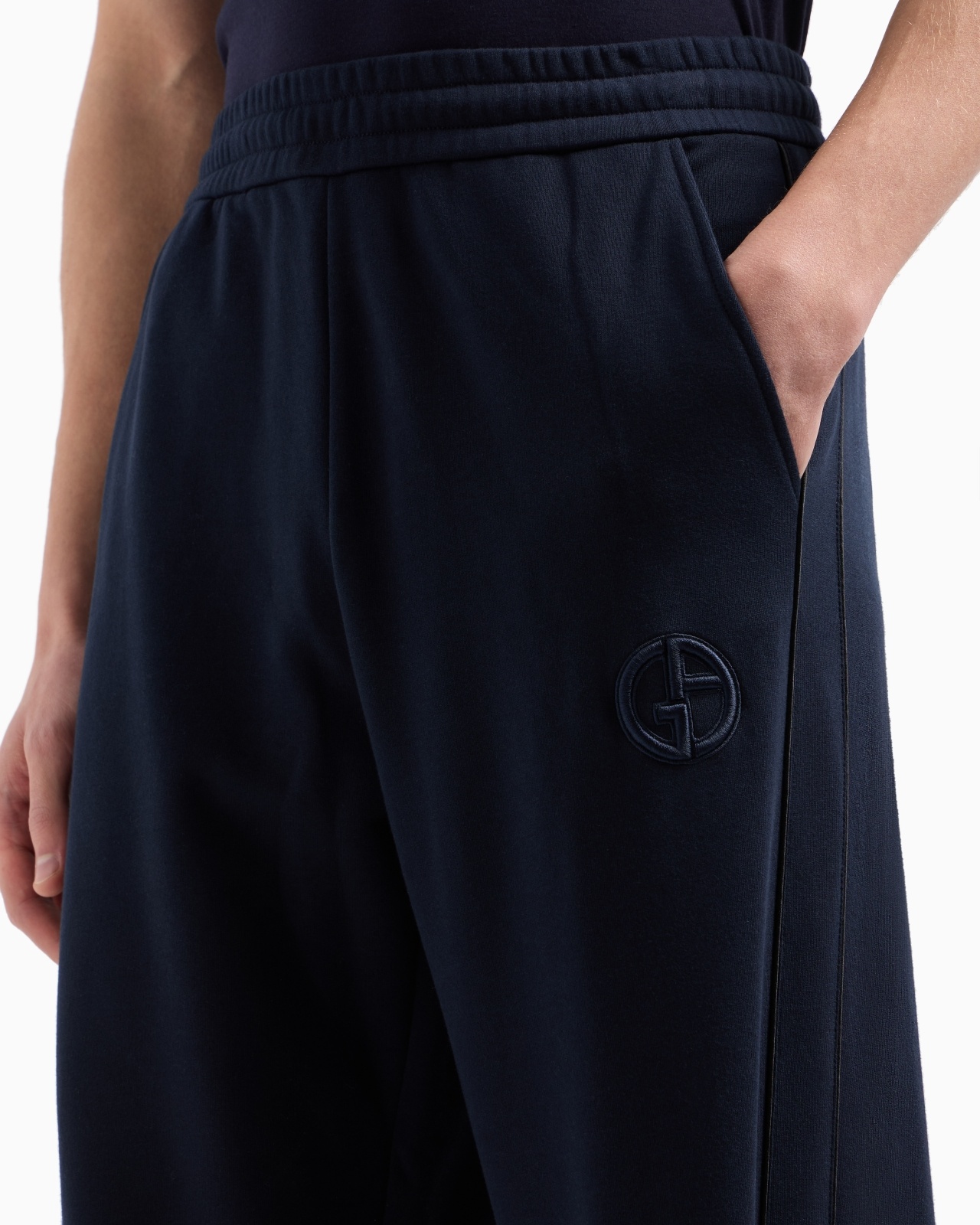 COTTON-JERSEY FLEECE AND CASHMERE JOGGERS - 5