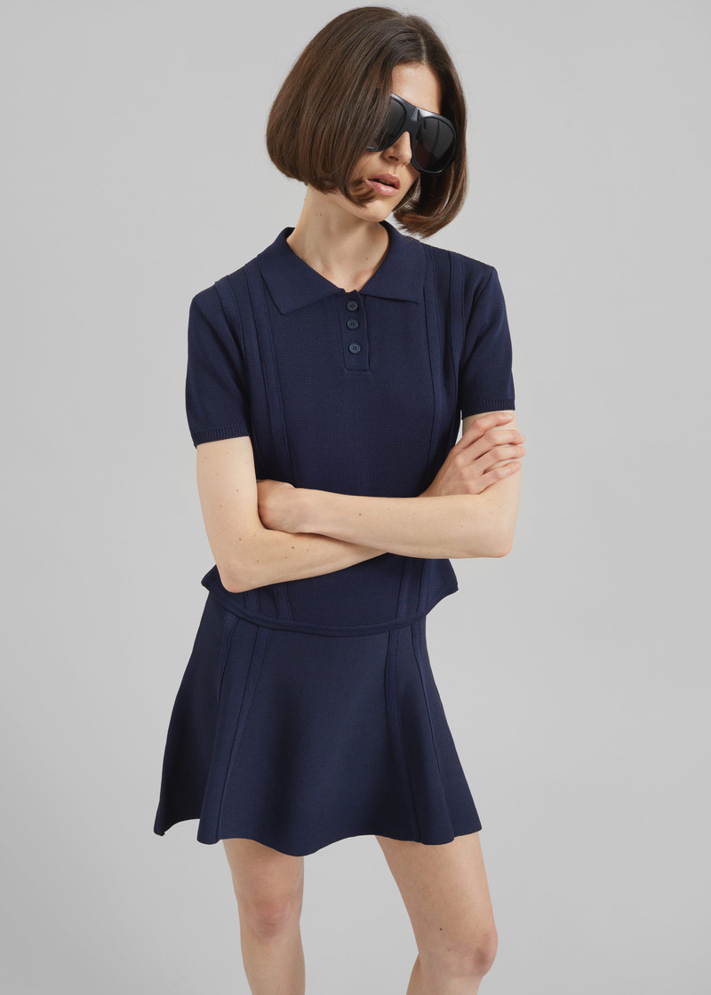 Kiama Sculpted Mini Skirt - Navy 8