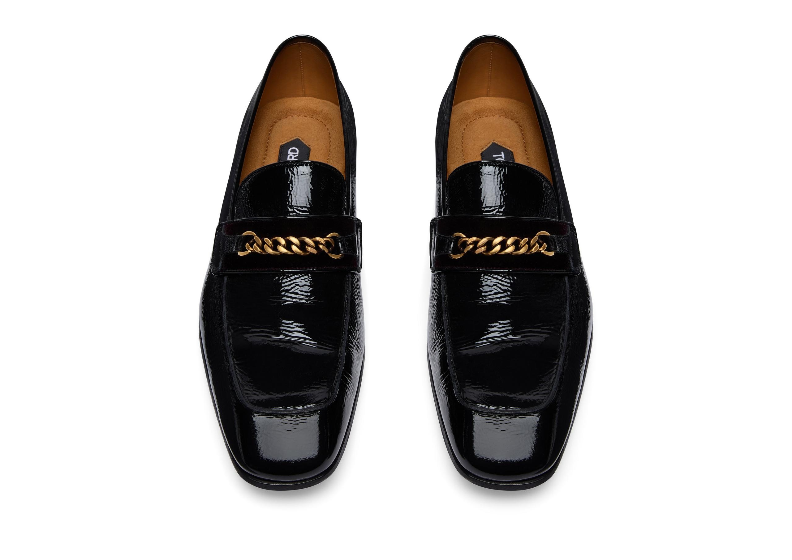 CRACKLED LEATHER BAILEY CHAIN LOAFER - 2
