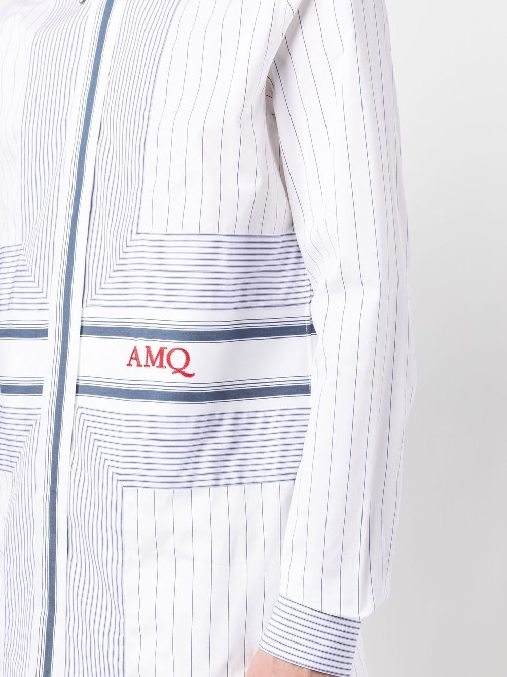 pinstriped logo-print shirt - 5