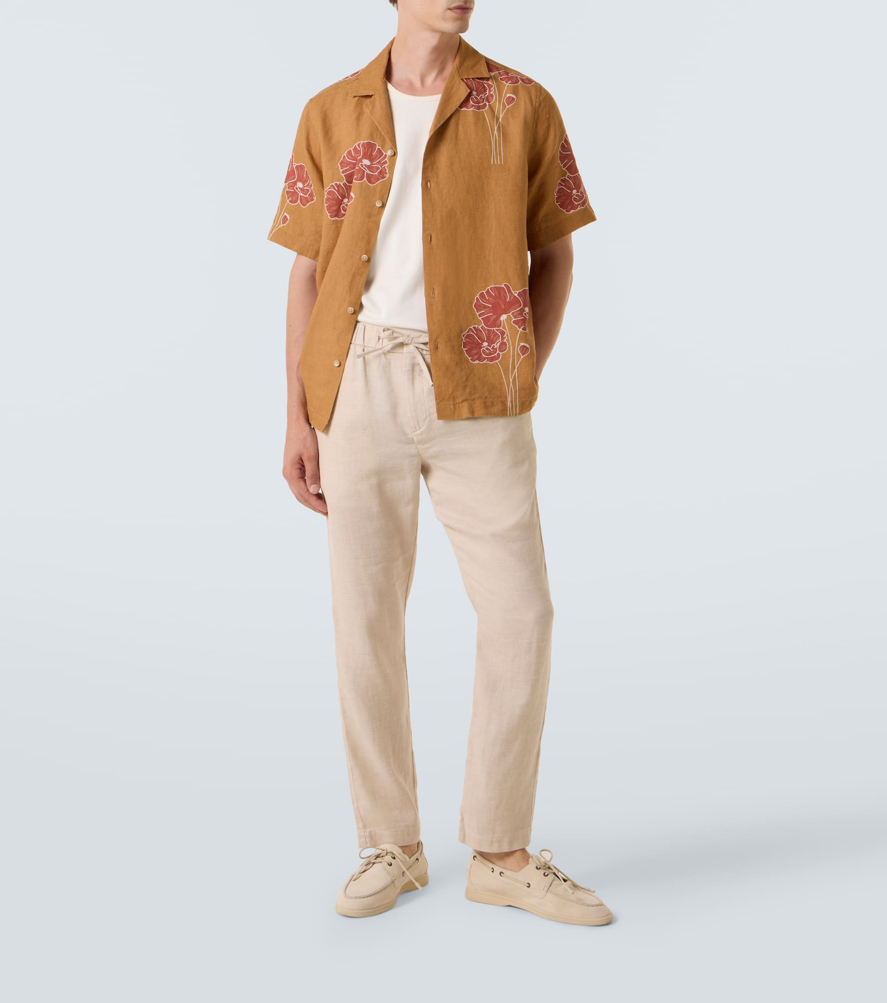 Oscar linen and cotton straight pants - 2
