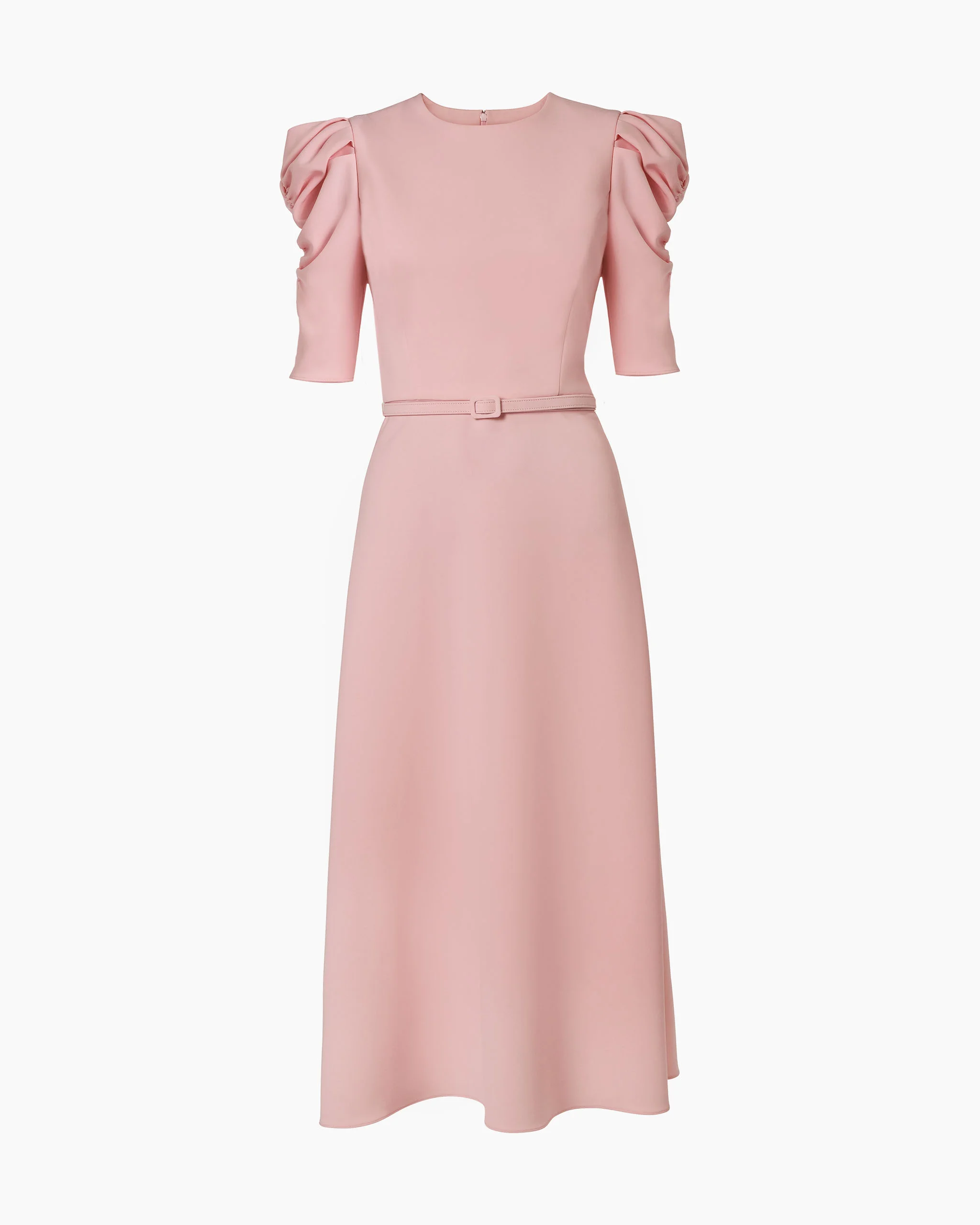 Puff-Sleeve Midi Dress - 1