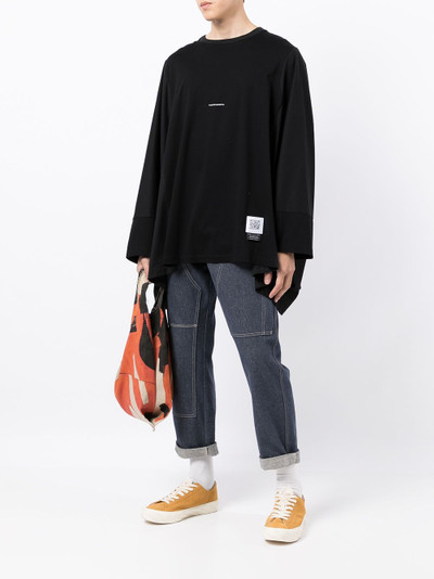 Fumito Ganryu logo-print long-sleeve draped T-shirt outlook