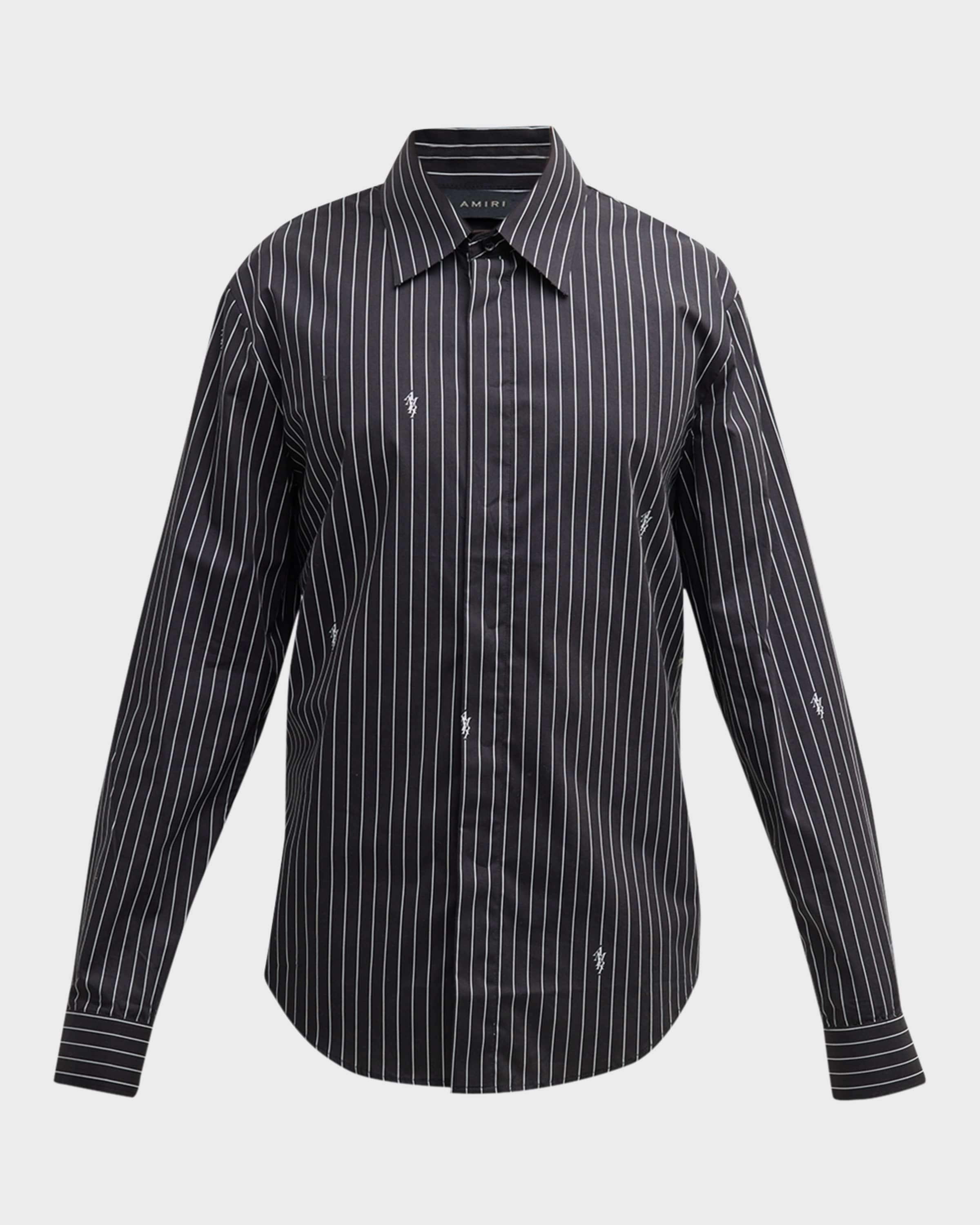 Men's Pinstripe Button-Down Shirt - 1