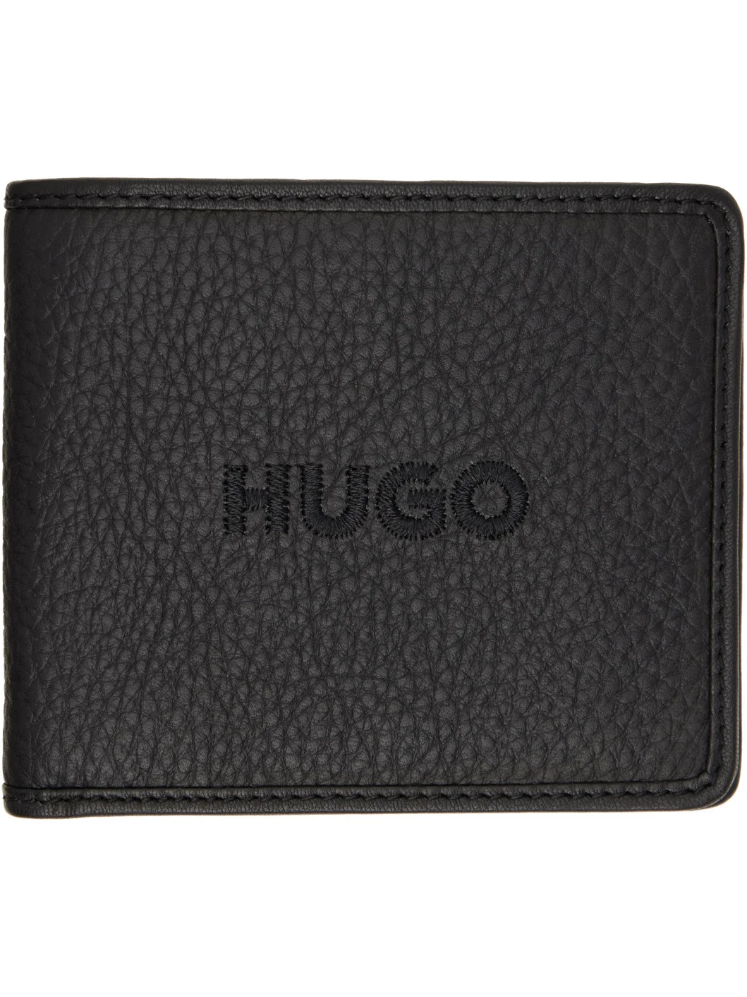 Black Leather Bifold Wallet - 1