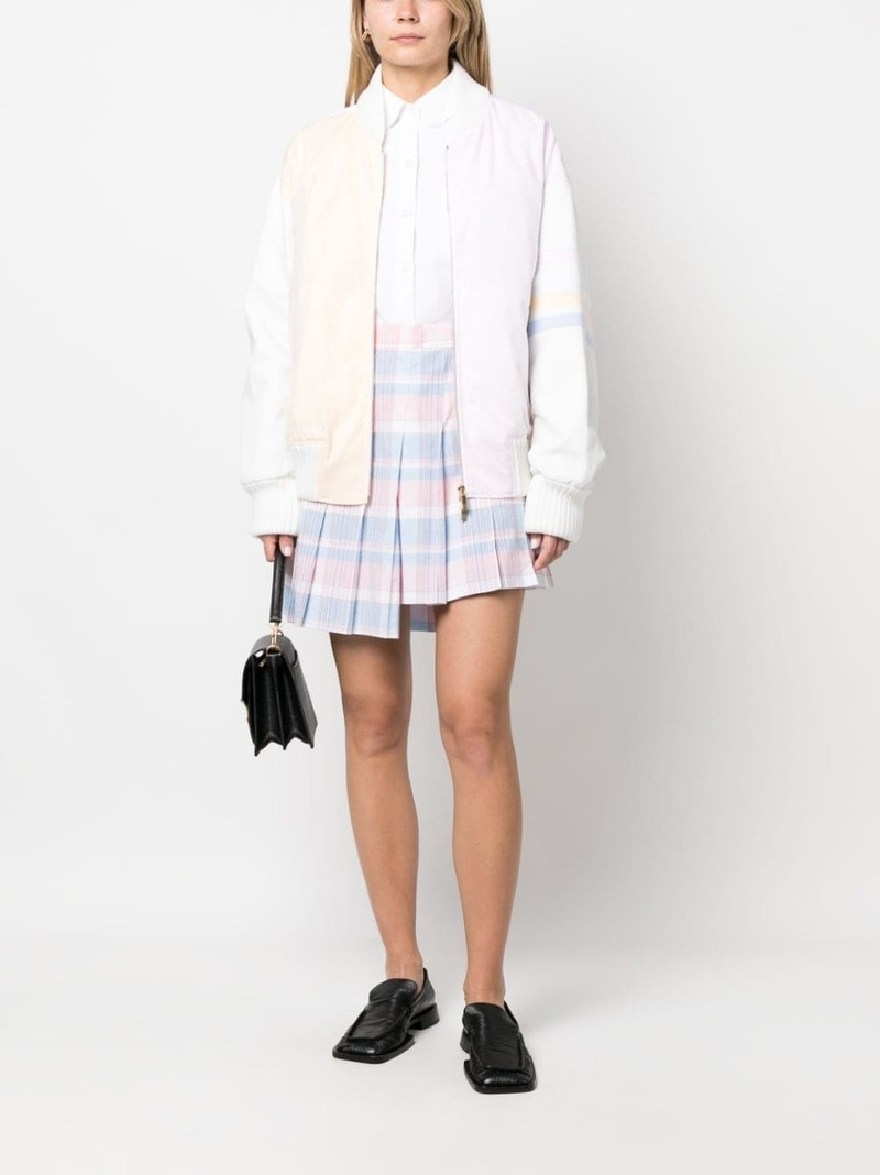 Thom Browne checked pleated miniskirt outlook