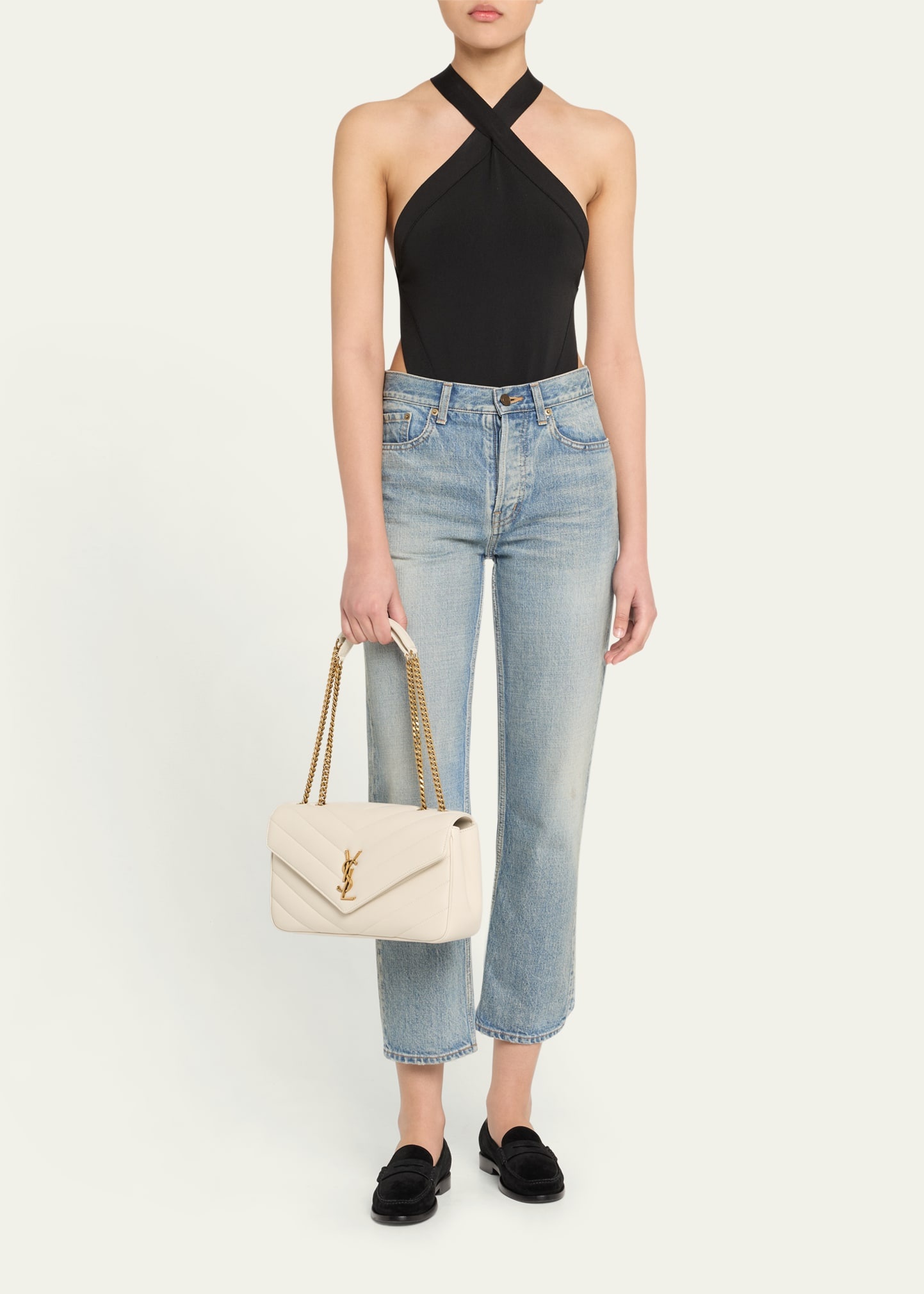 Loulou Medium YSL Chain Shoulder Bag in Quilted Leather - 6