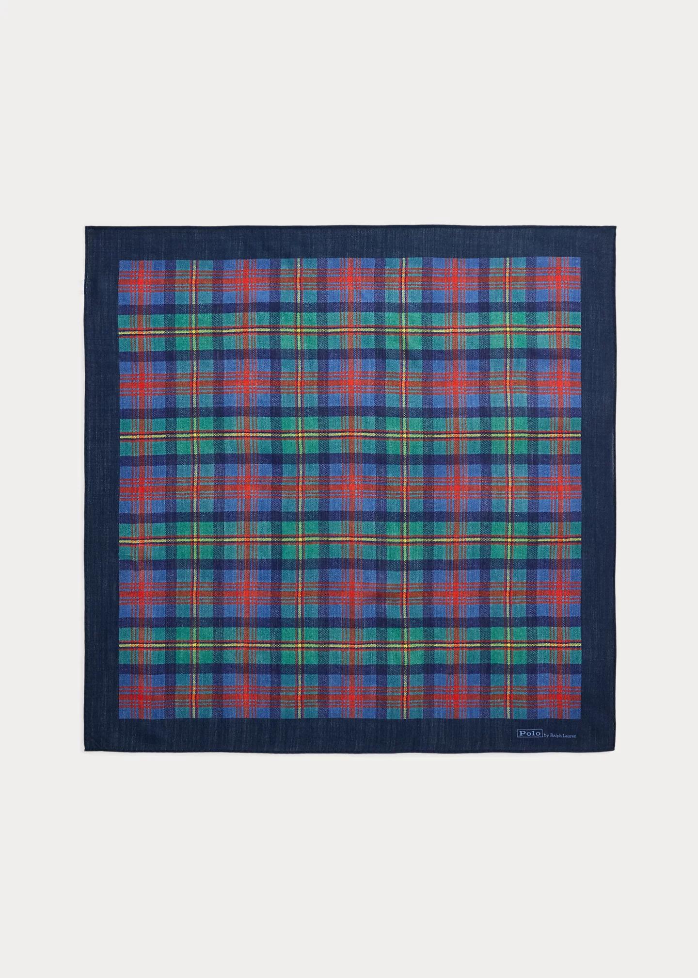 Plaid-Print Wool Bandanna - 1