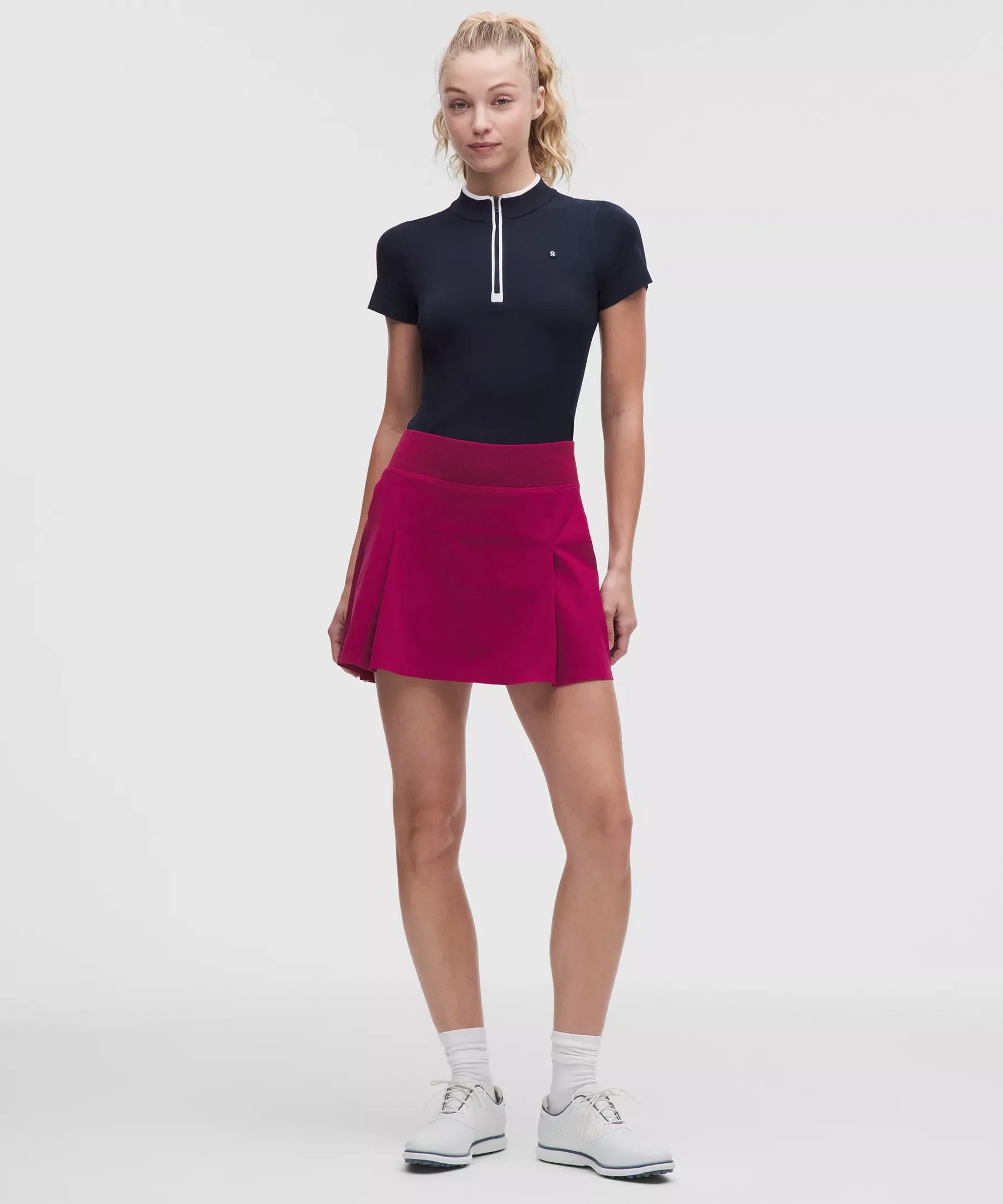 Top-Stitched Pleated Golf Skirt - 1