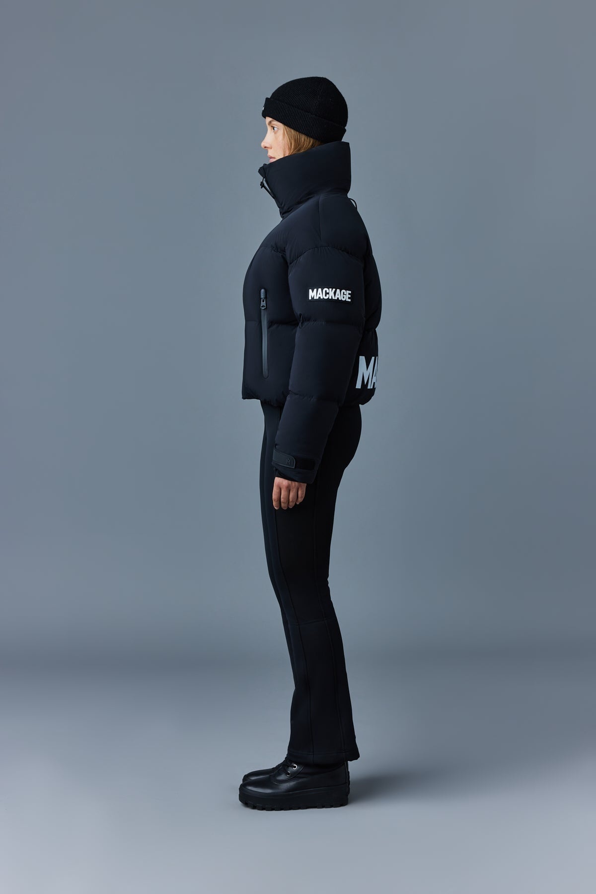 MYLAH lustrous light down ski jacket with funnel hood - 3