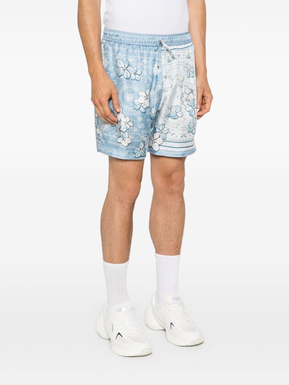 Bandana floral silk shorts - 3