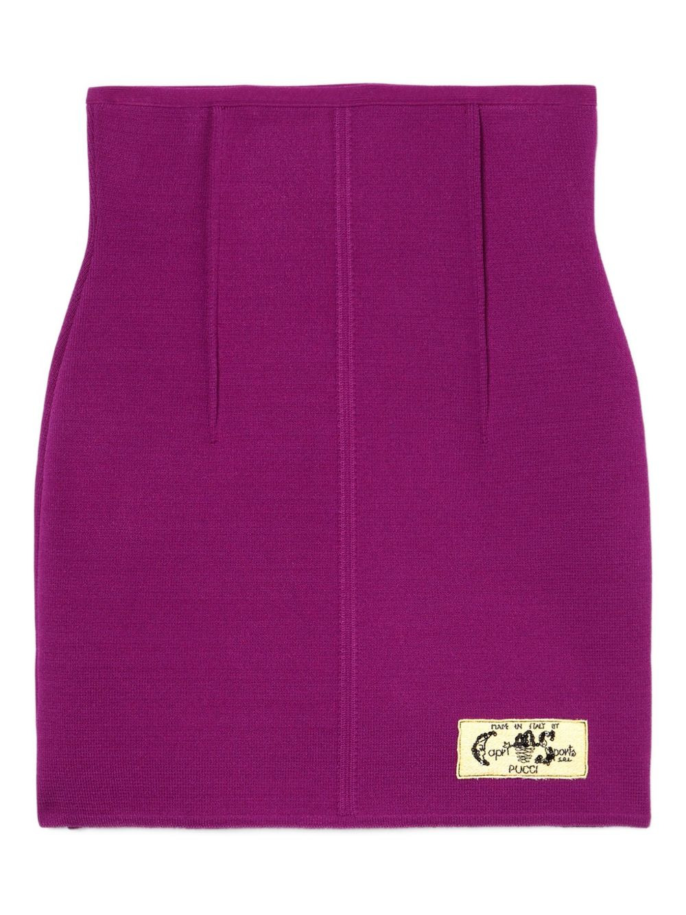 embroidered-logo knit skirt - 1