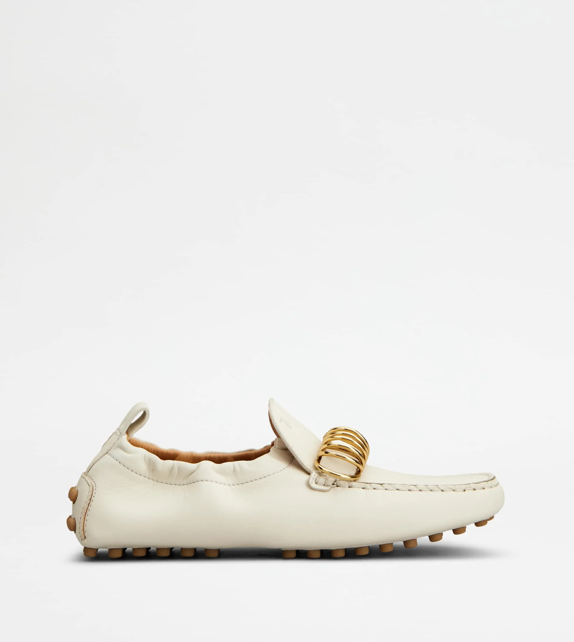 GLOVE GOMMINO LOAFERS IN LEATHER - WHITE - 1