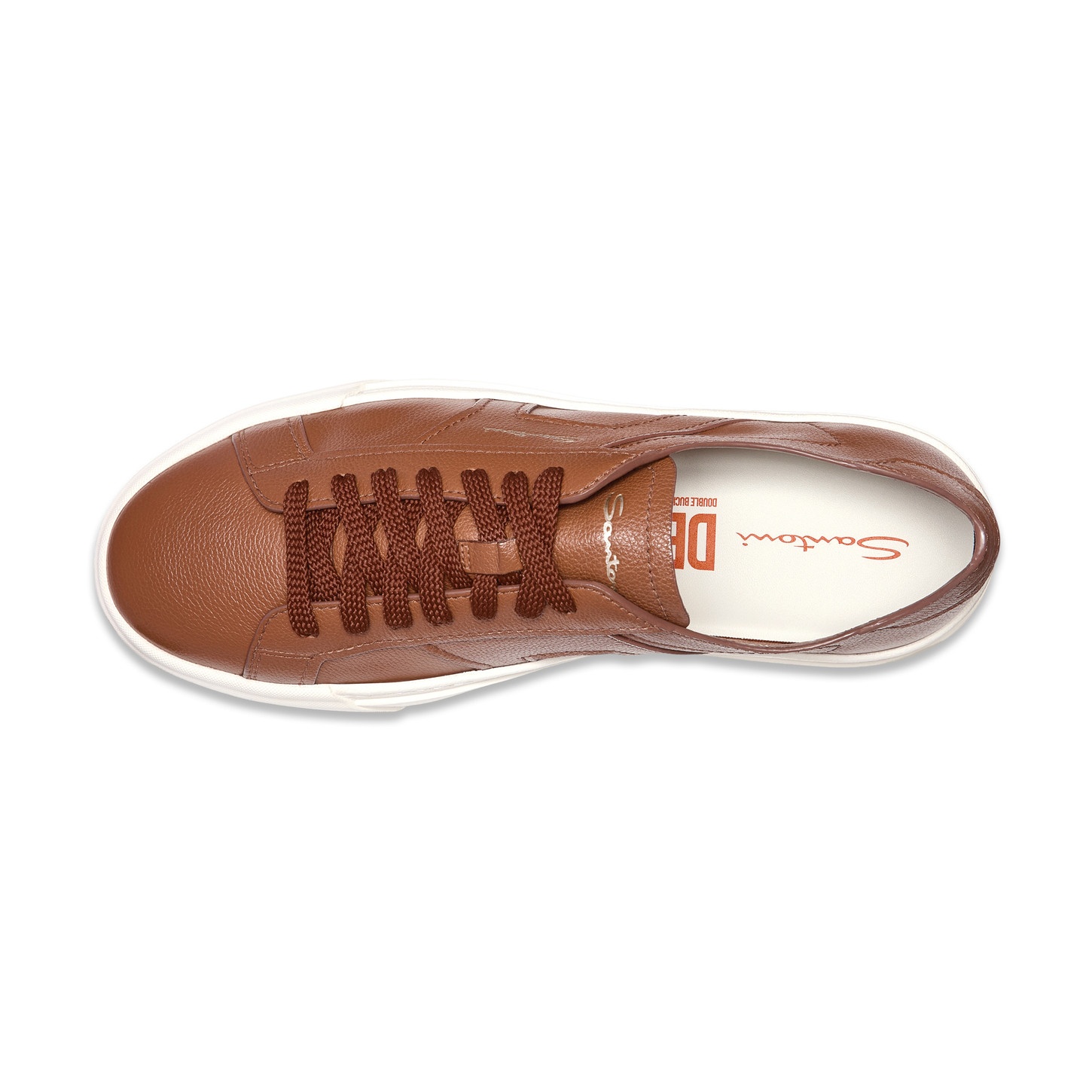 Men's light brown tumbled leather Double Buckle Sneaker - 5