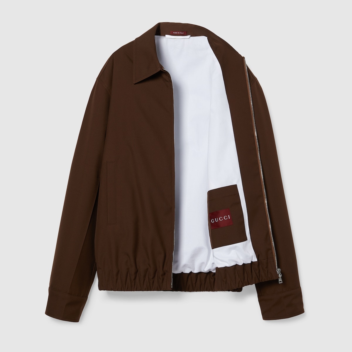 Embossed wool twill zip jacket - 7