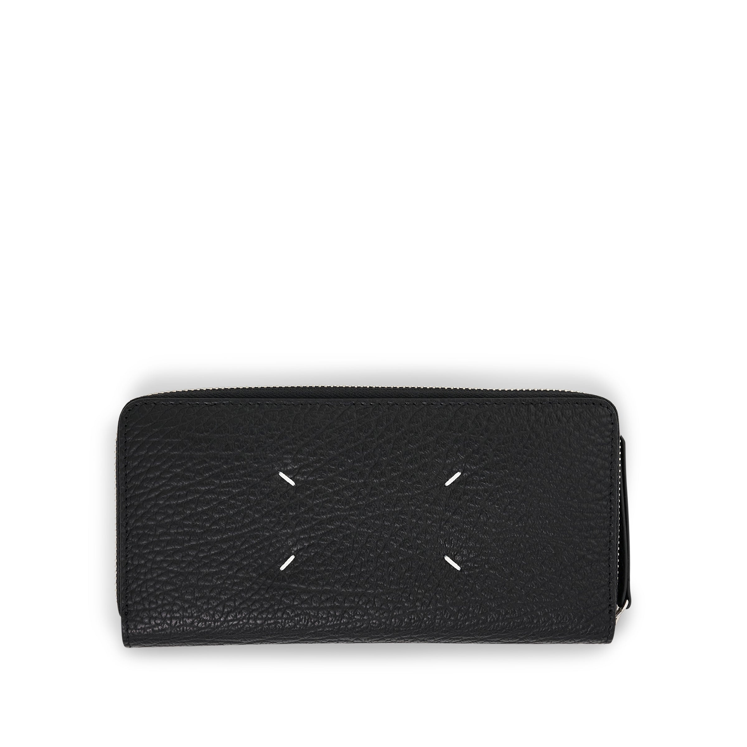 Four Stitches Zip Around Wallet in Black - 1