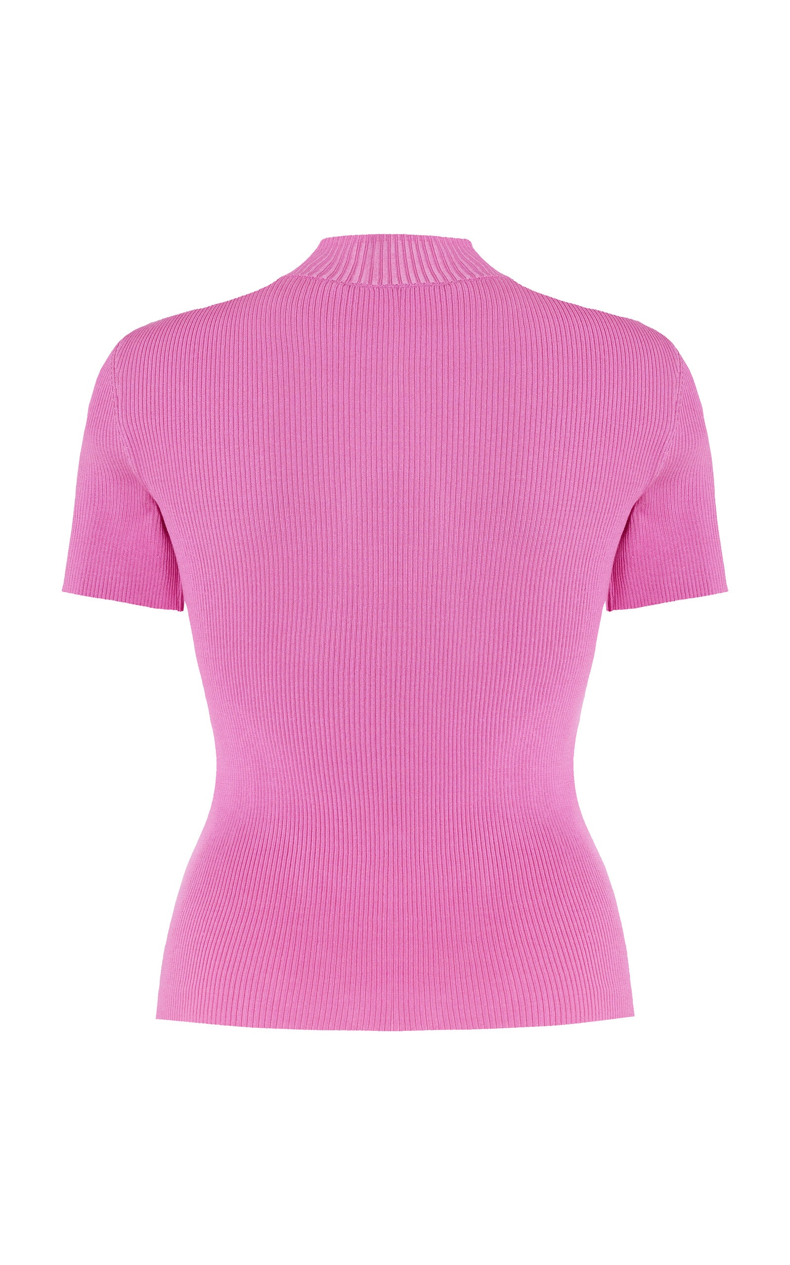 Short Sleeve  Mock Neck Pullover pink - 2
