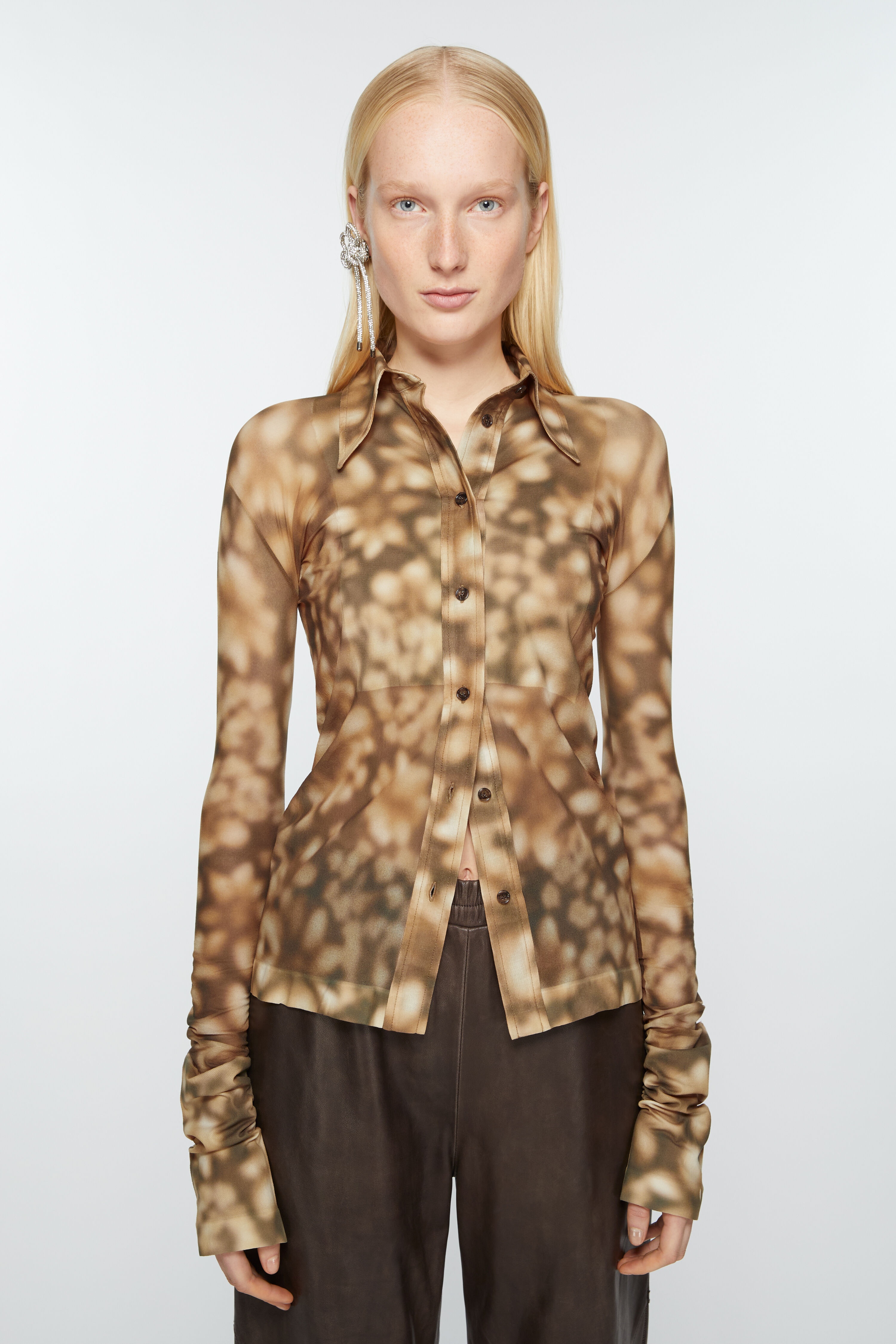Print shirt - Dark brown - 2