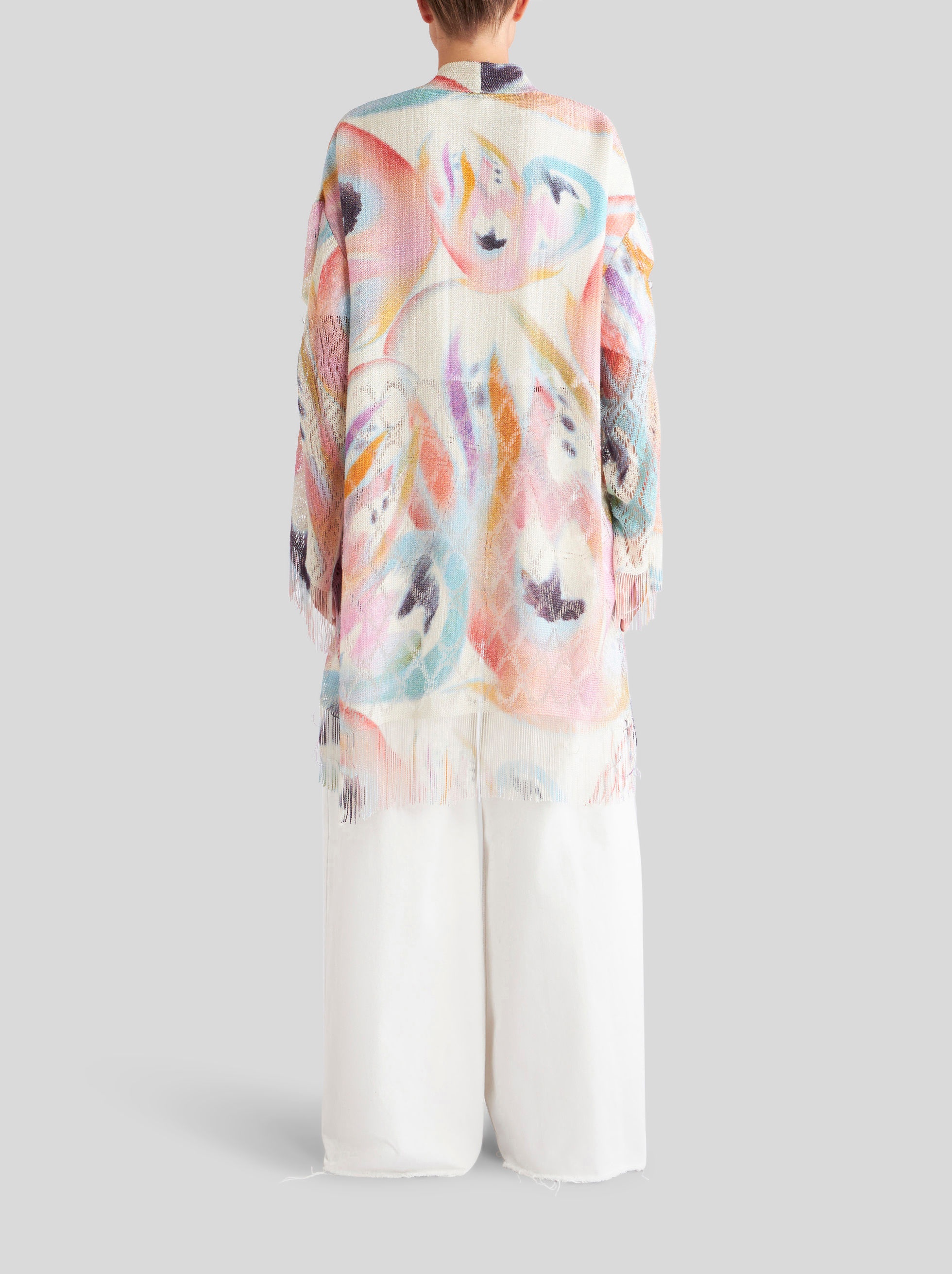 PRINTED CARDIGAN WITH FRINGE - 4