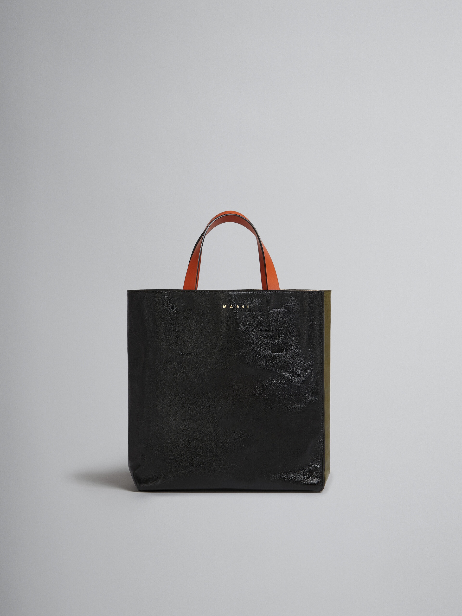 MUSEO SOFT SMALL BAG IN BLACK AND GREEN LEATHER - 1