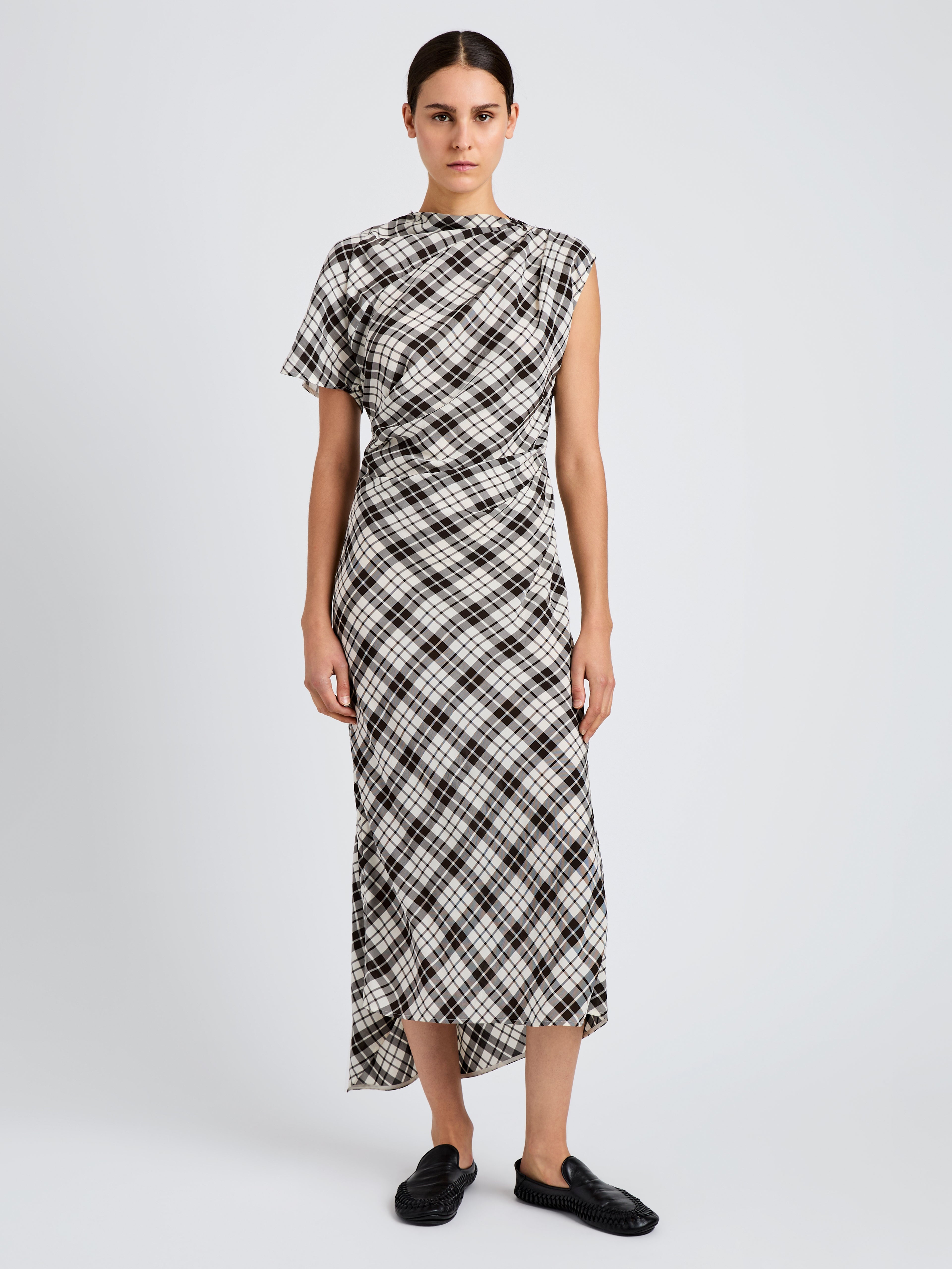 Hallie Dress in Crinkled Plaid - 2