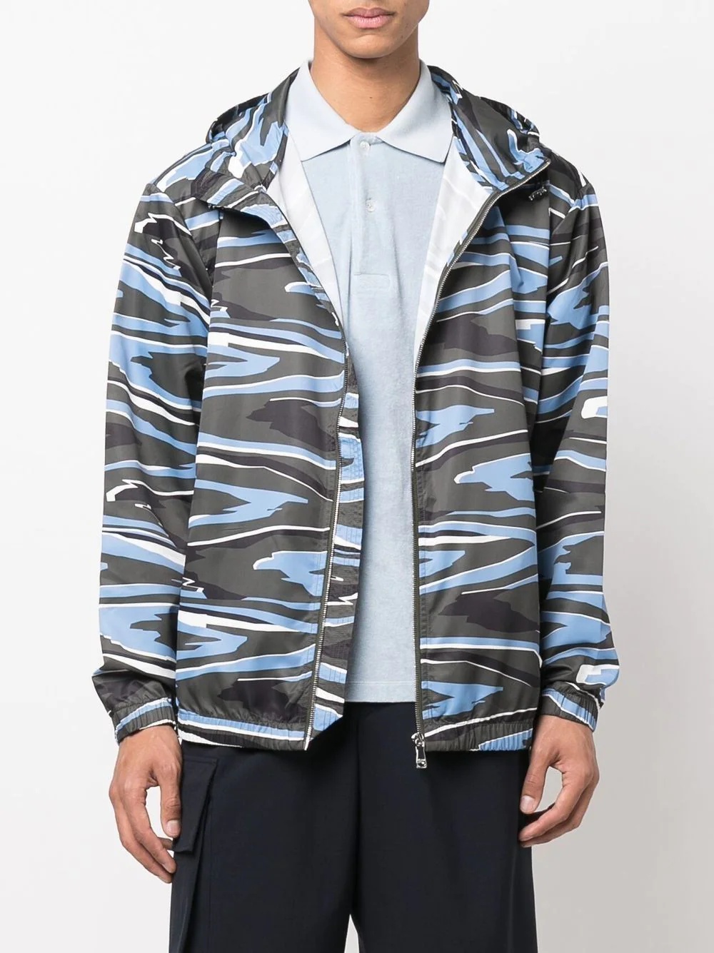 wave-print zipped jacket - 2