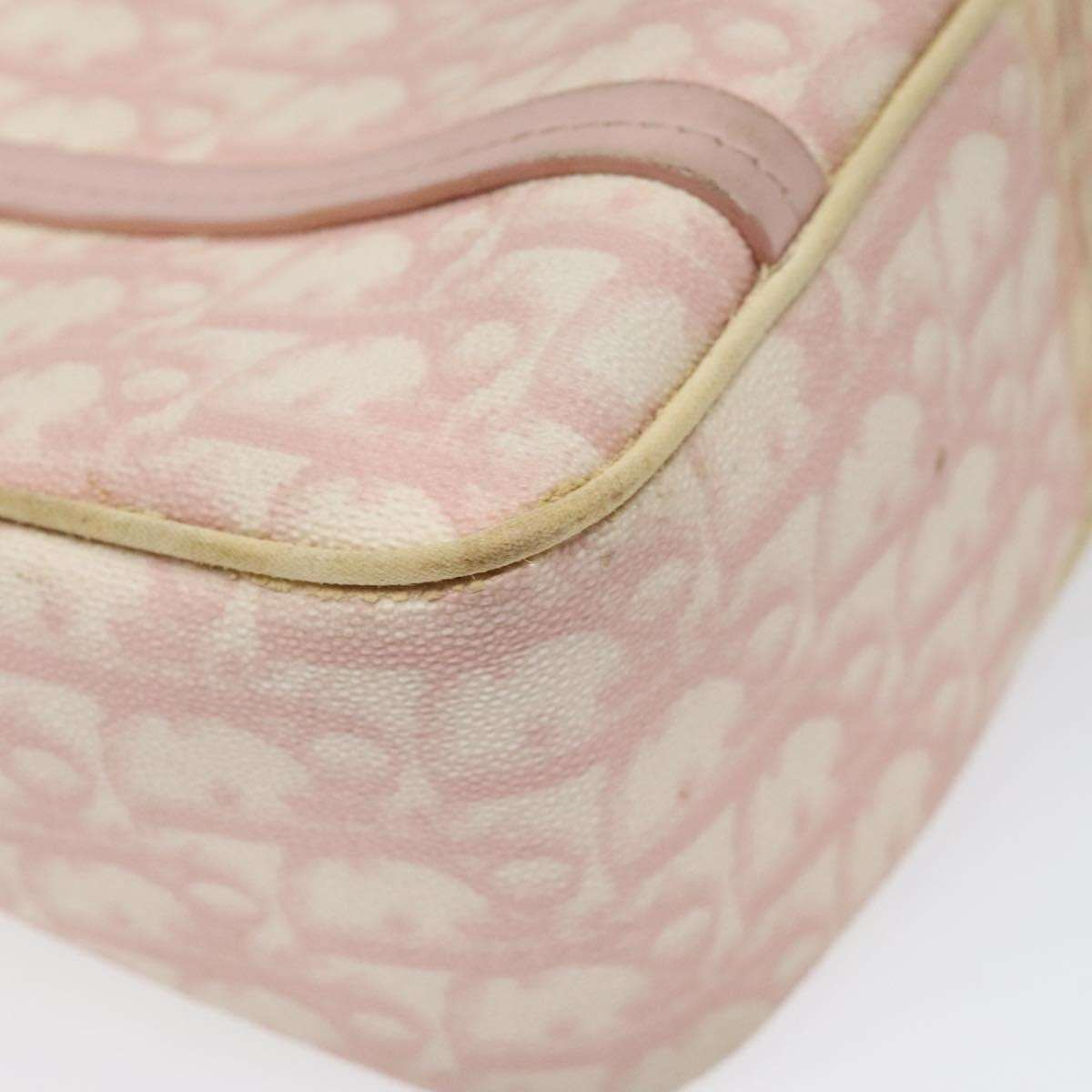 DIOR Trotter Canvas Romantic Hand Bag Pink Silver - 14