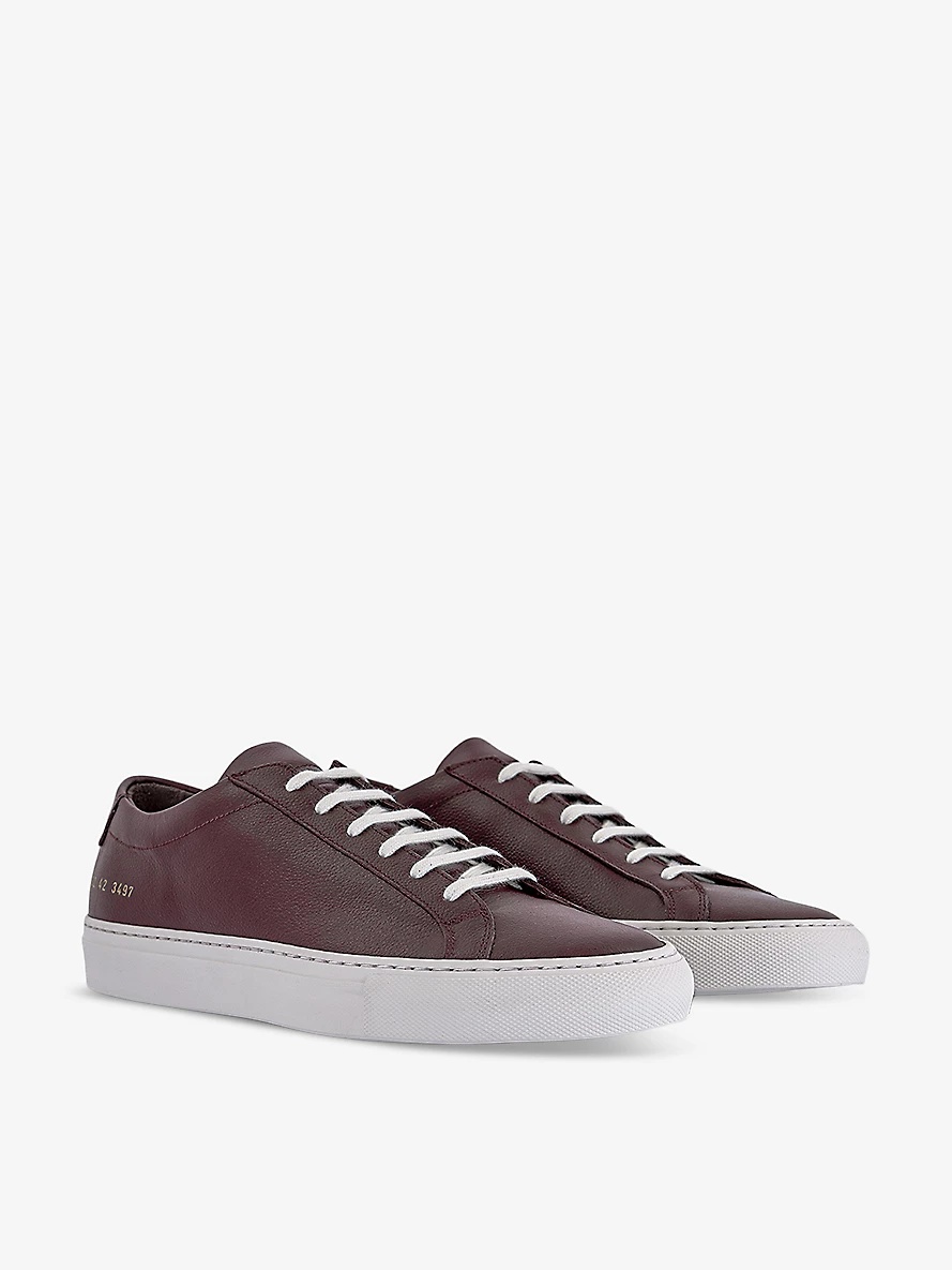 Achilles Contrast Bumpy low-top leather trainers - 3