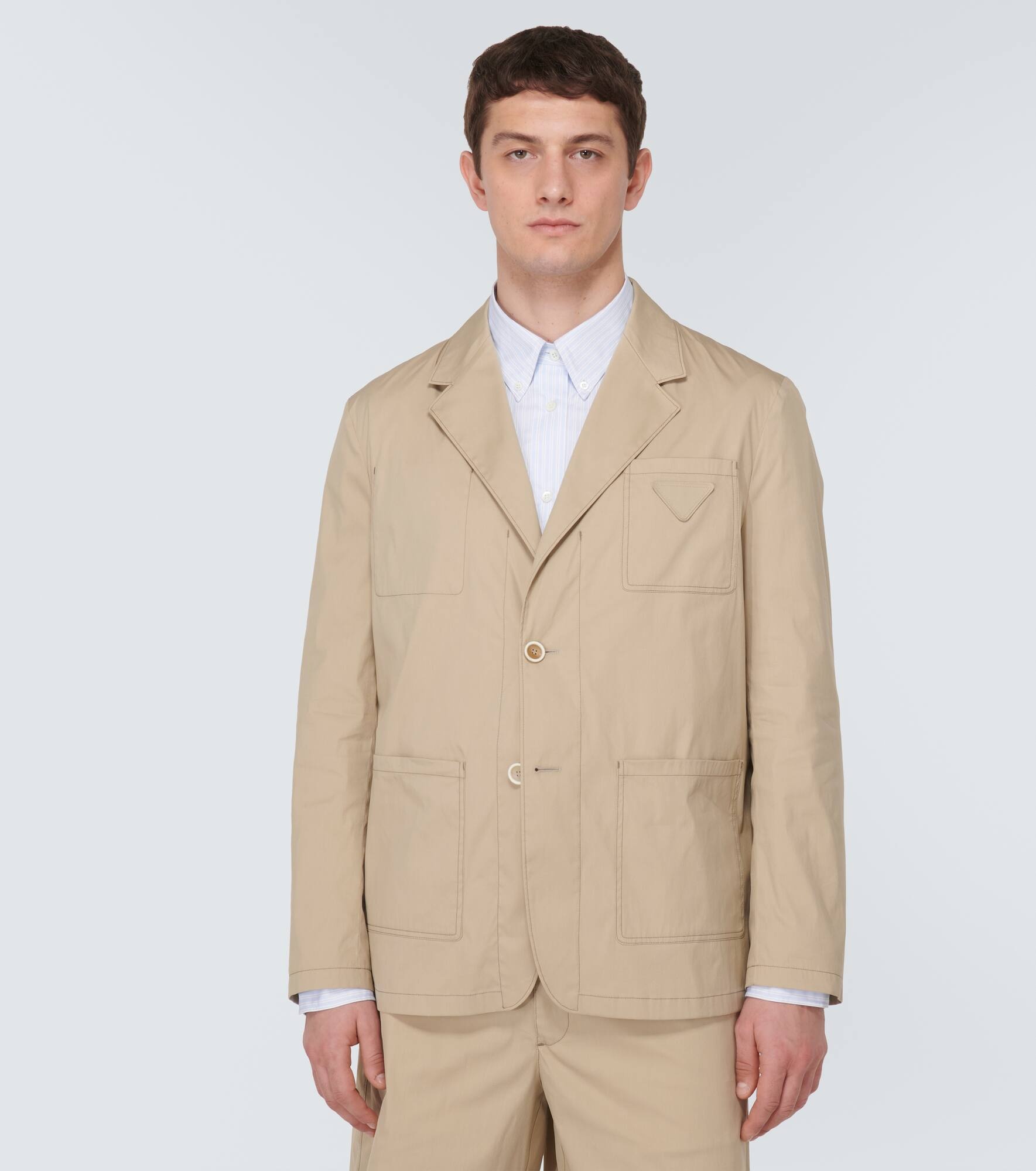 Cotton-blend blazer - 3
